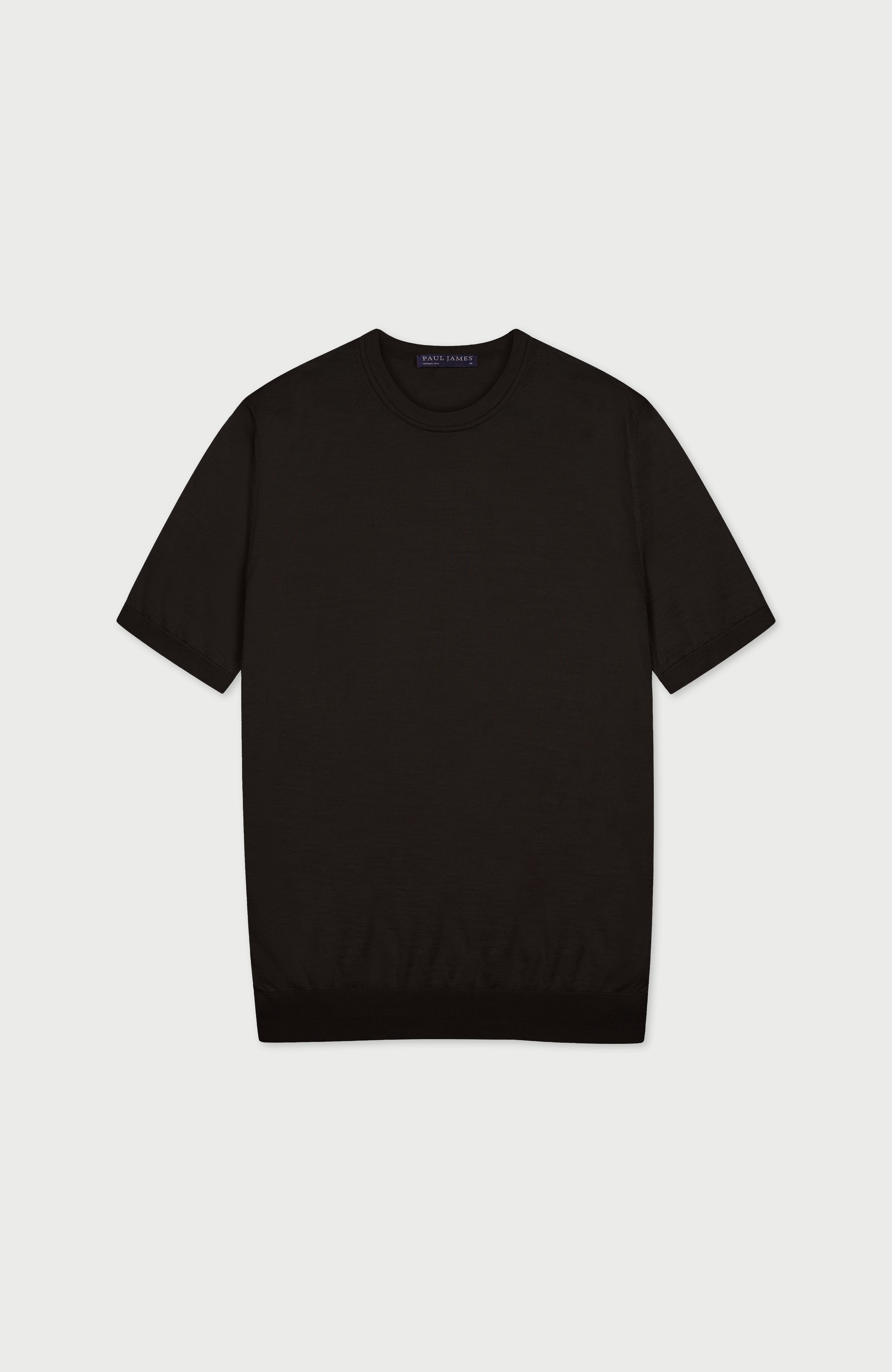 Mens Superfine Merino Silk Short Sleeve Jumper