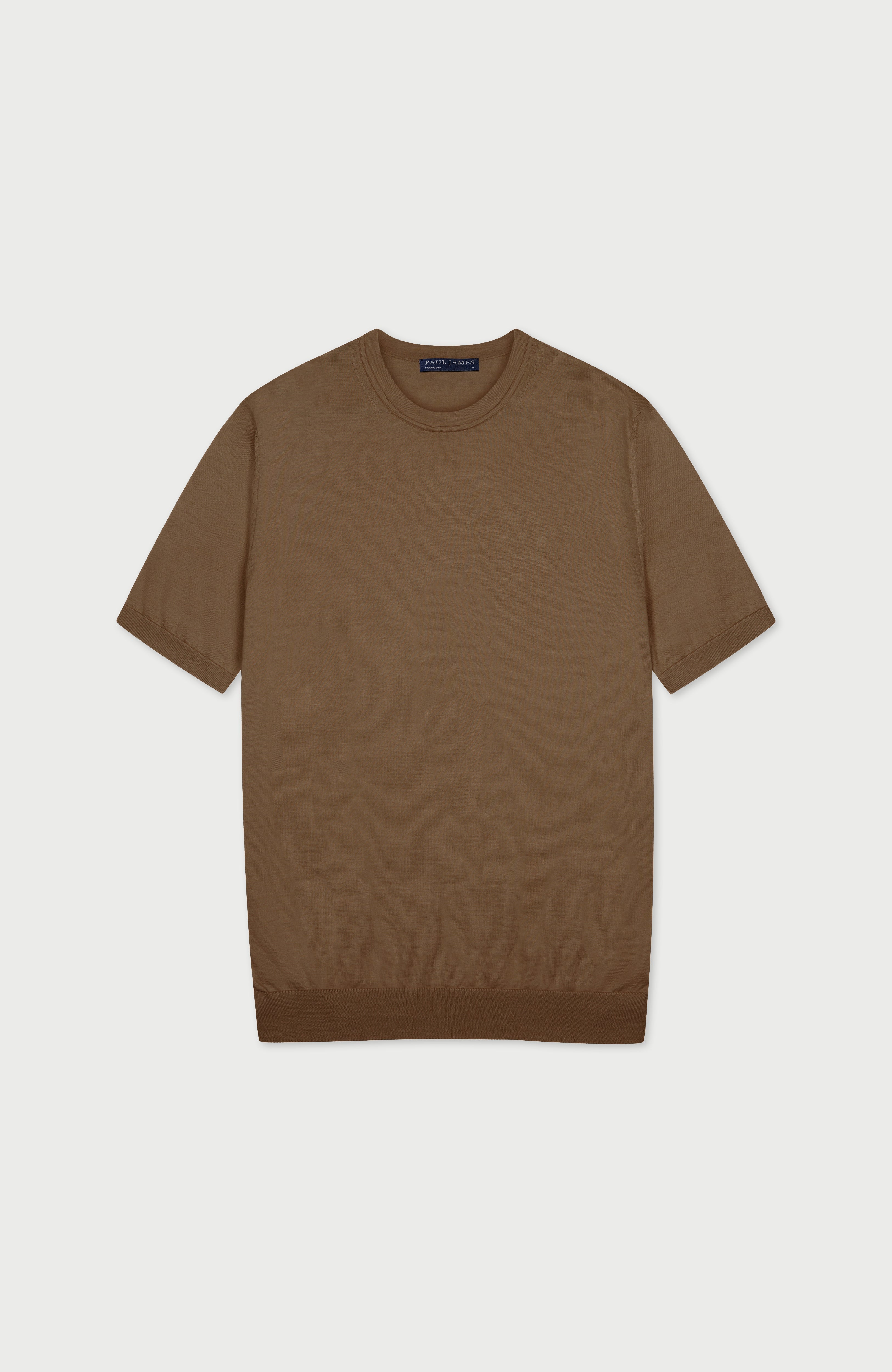Mens Superfine Merino Silk Short Sleeve Jumper