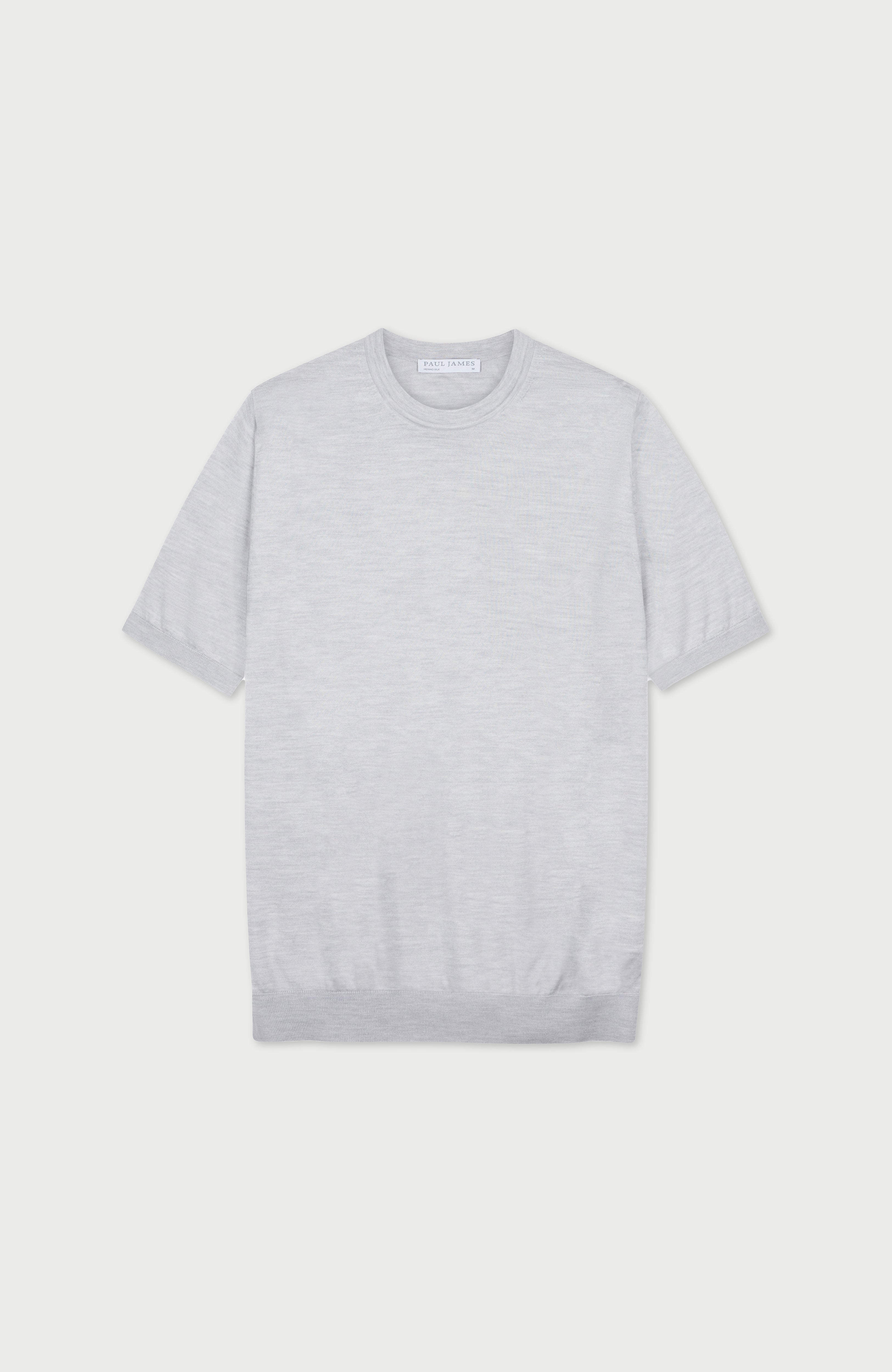 Mens Superfine Merino Silk Short Sleeve Jumper