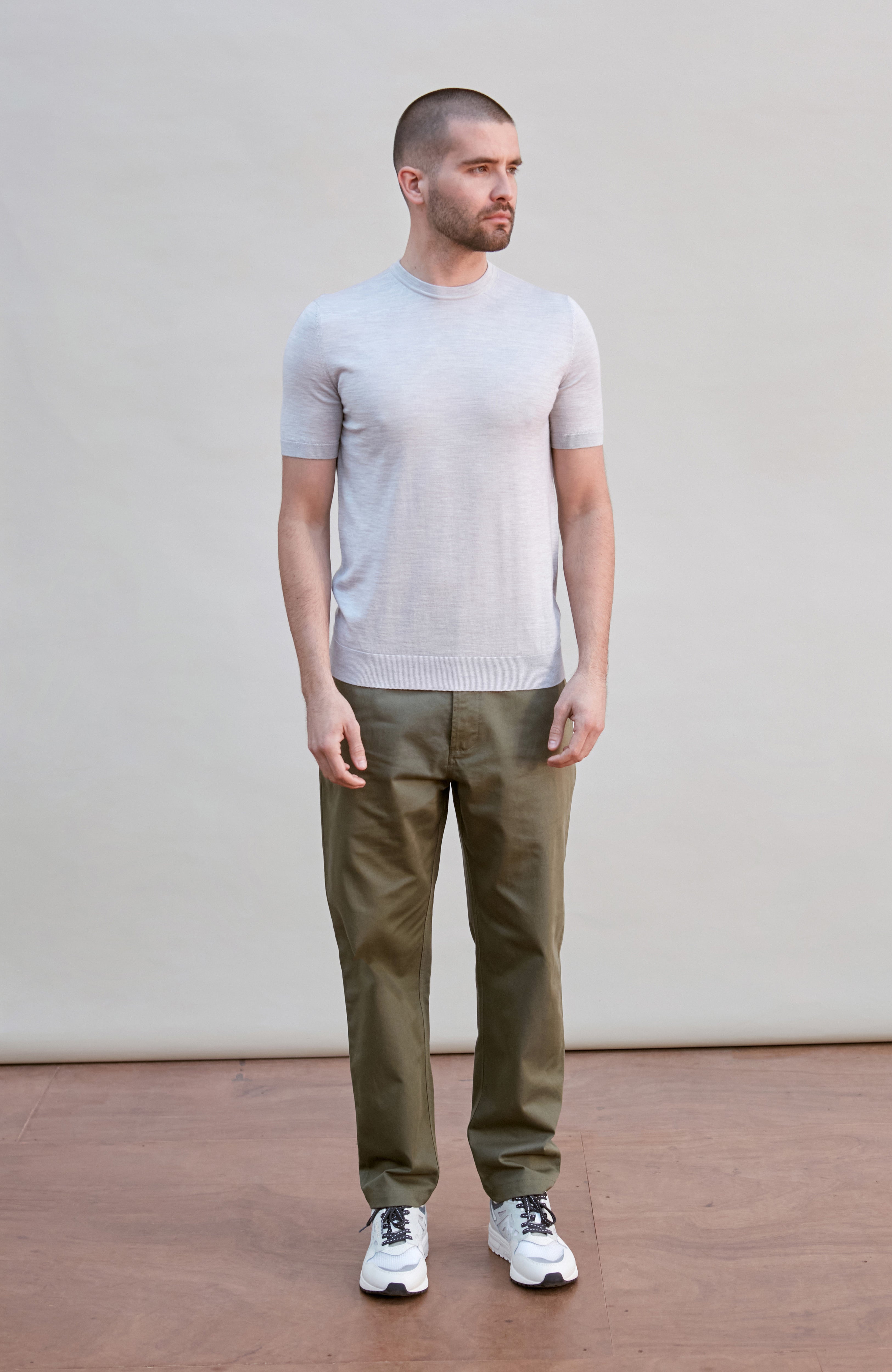 Mens Superfine Merino Silk Short Sleeve Jumper