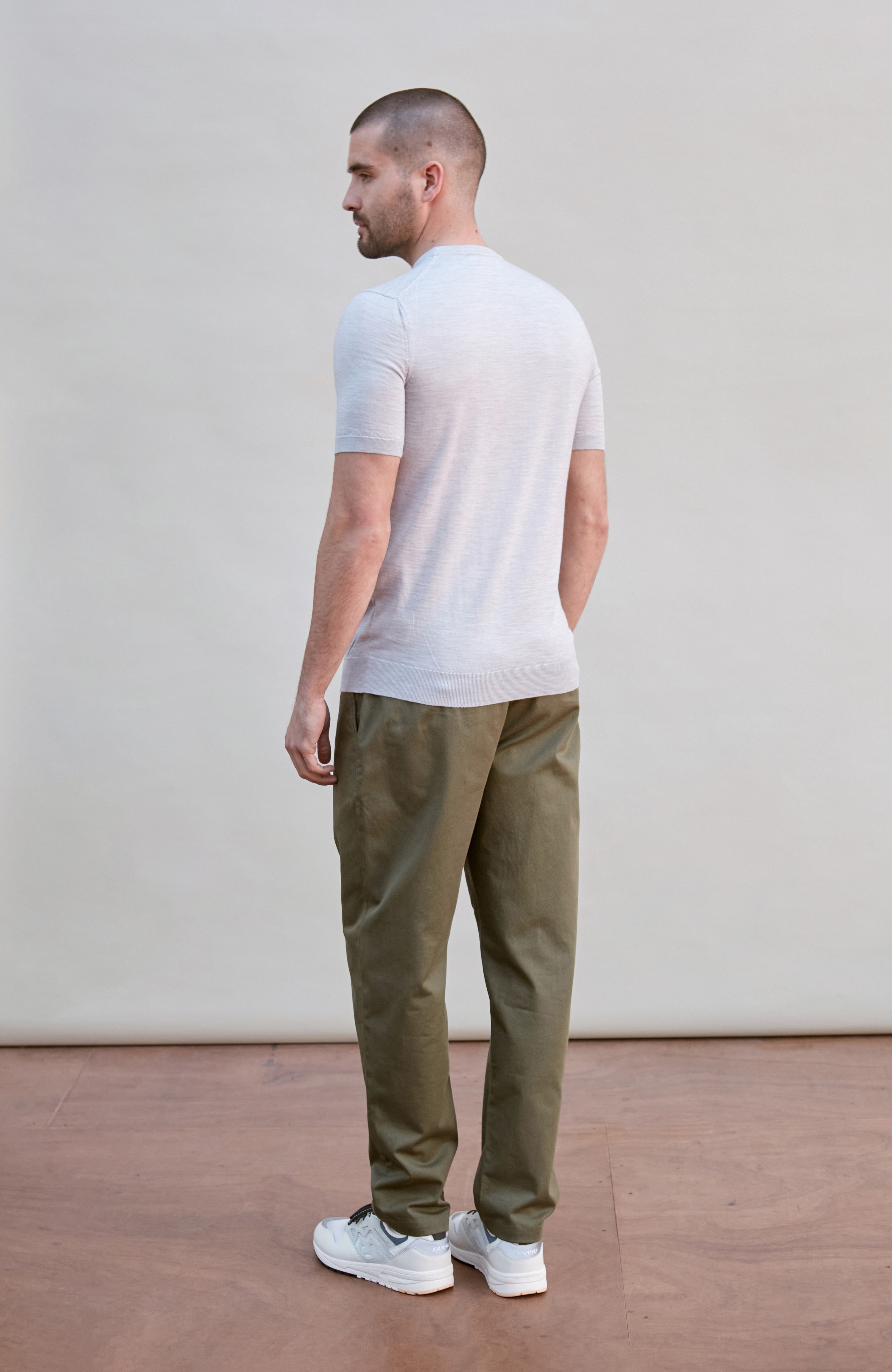 Mens Superfine Merino Silk Short Sleeve Jumper
