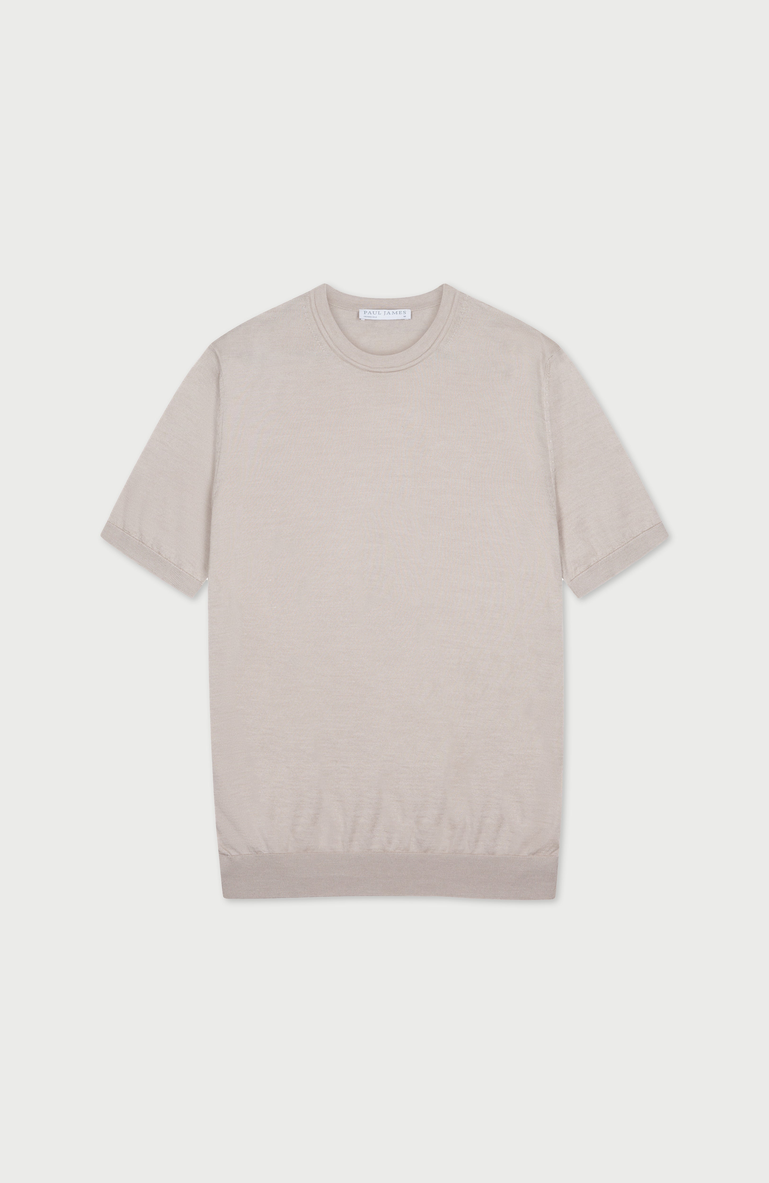 Mens Superfine Merino Silk Short Sleeve Jumper