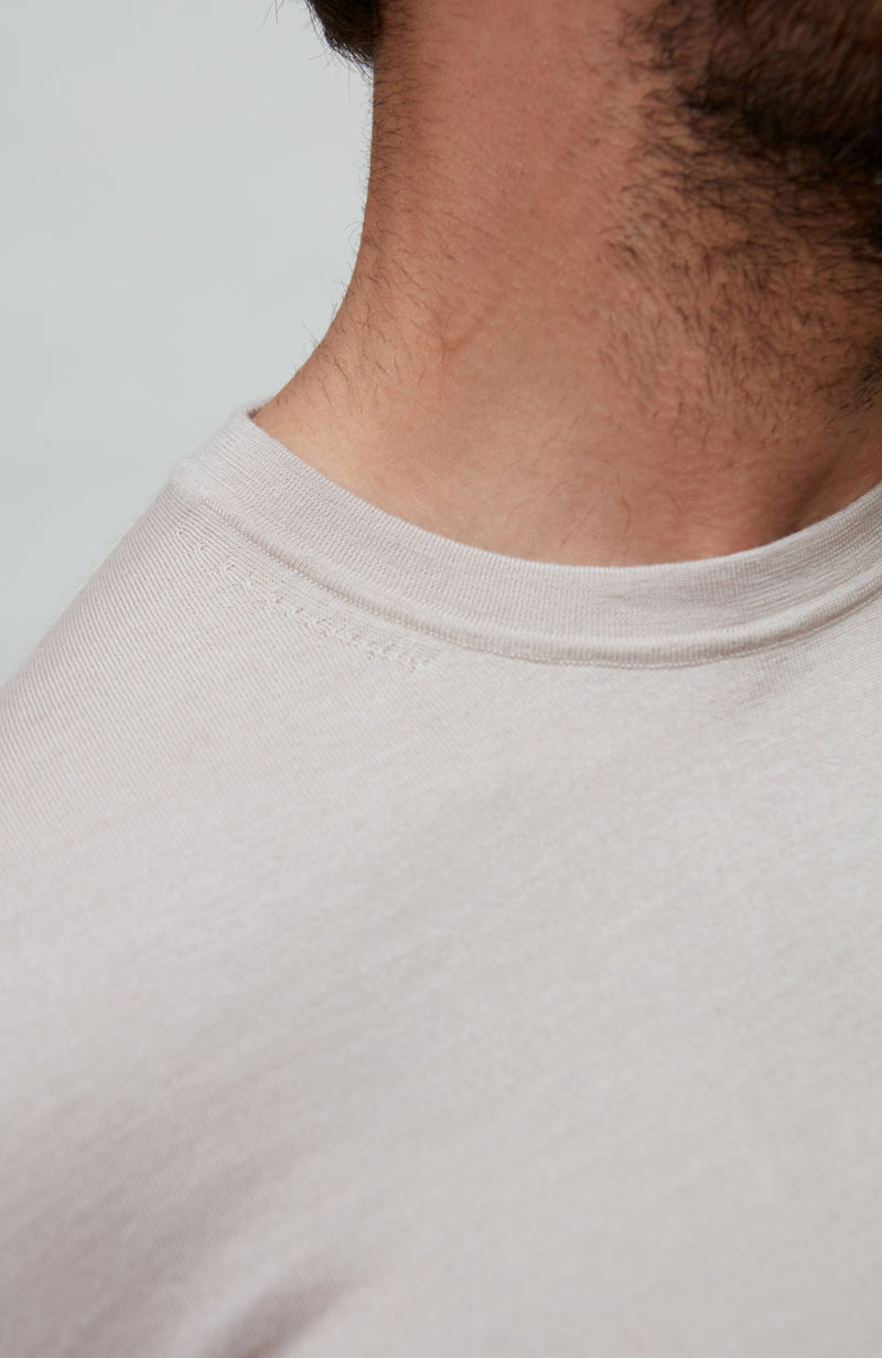 Mens Superfine Merino Silk Short Sleeve Jumper