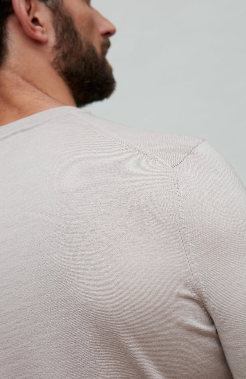 Mens Superfine Merino Silk Short Sleeve Jumper