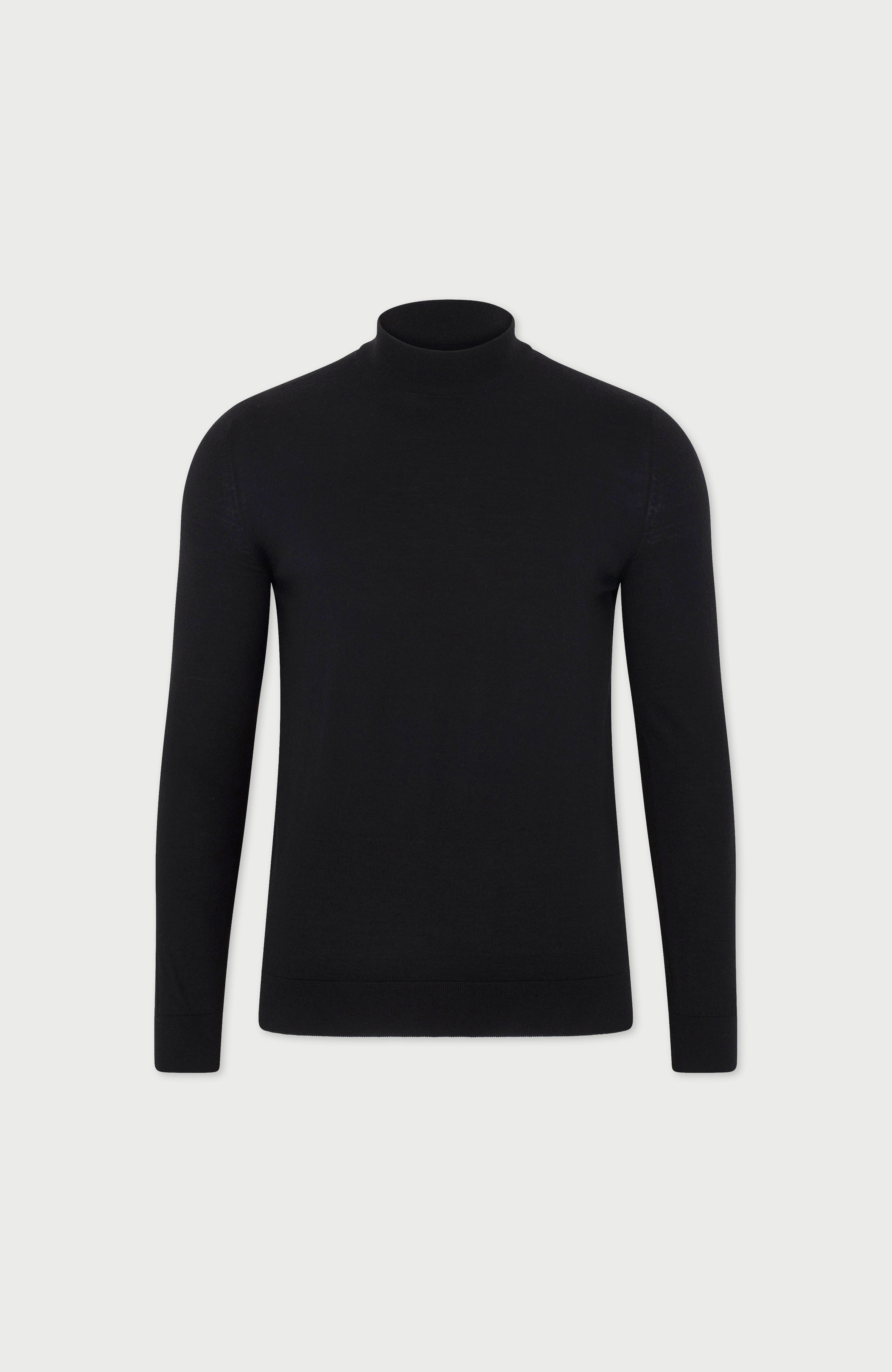Mens Superfine Merino Mock Turtle Neck Jumper