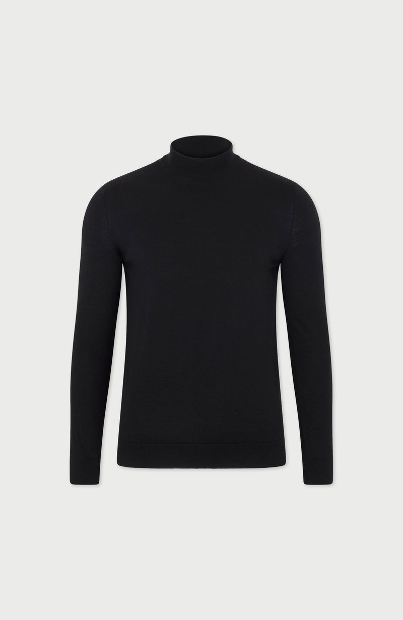 Mens Superfine Merino Mock Turtle Neck Jumper
