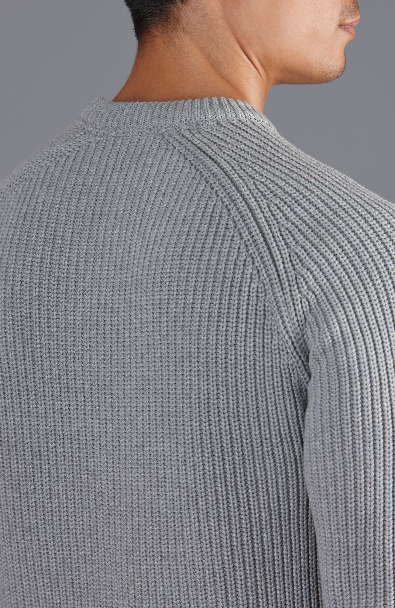 Mens Heavyweight Cotton Fisherman Rib Knit Jumper