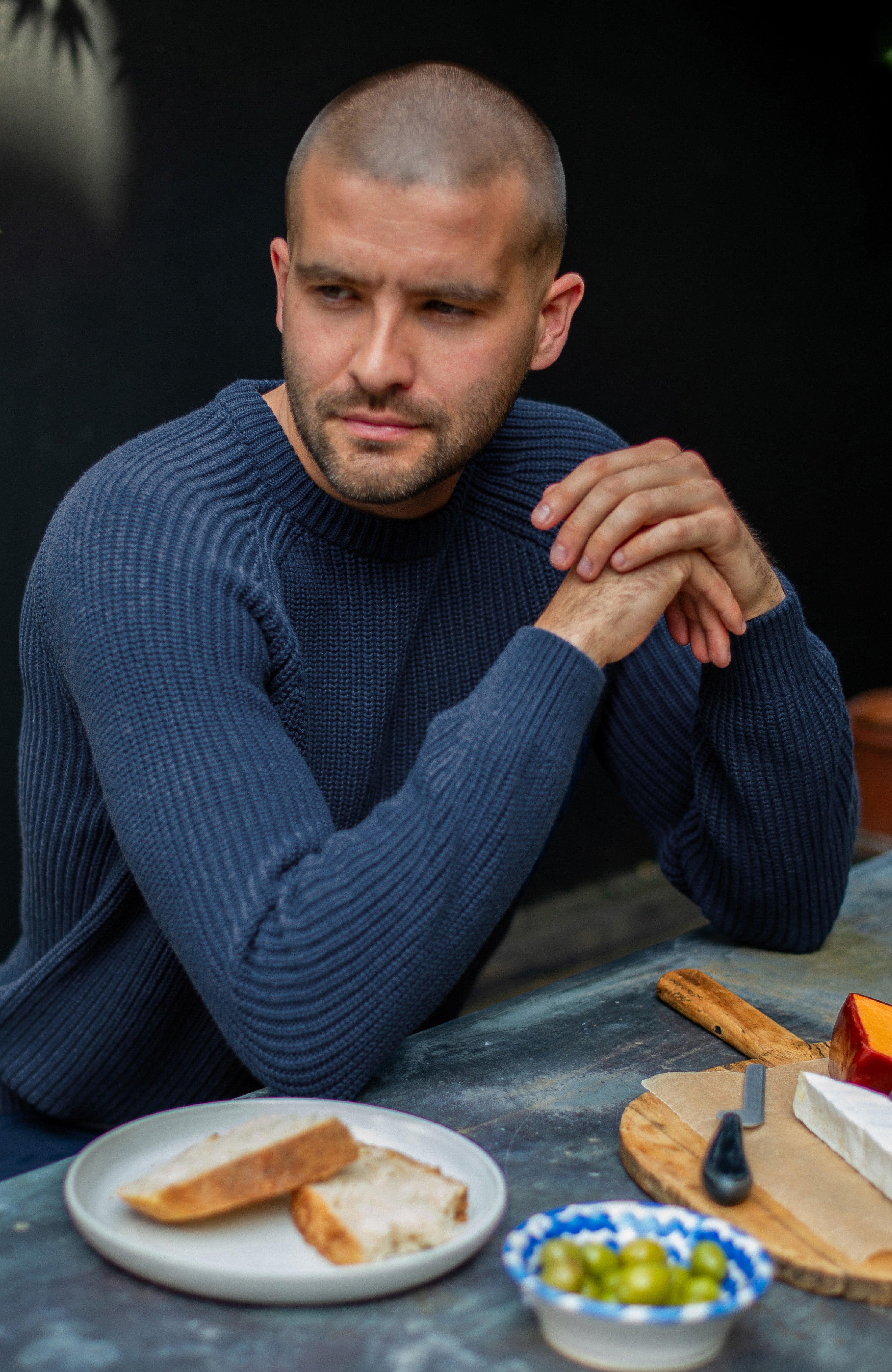 Mens Heavyweight Cotton Fisherman Rib Knit Jumper