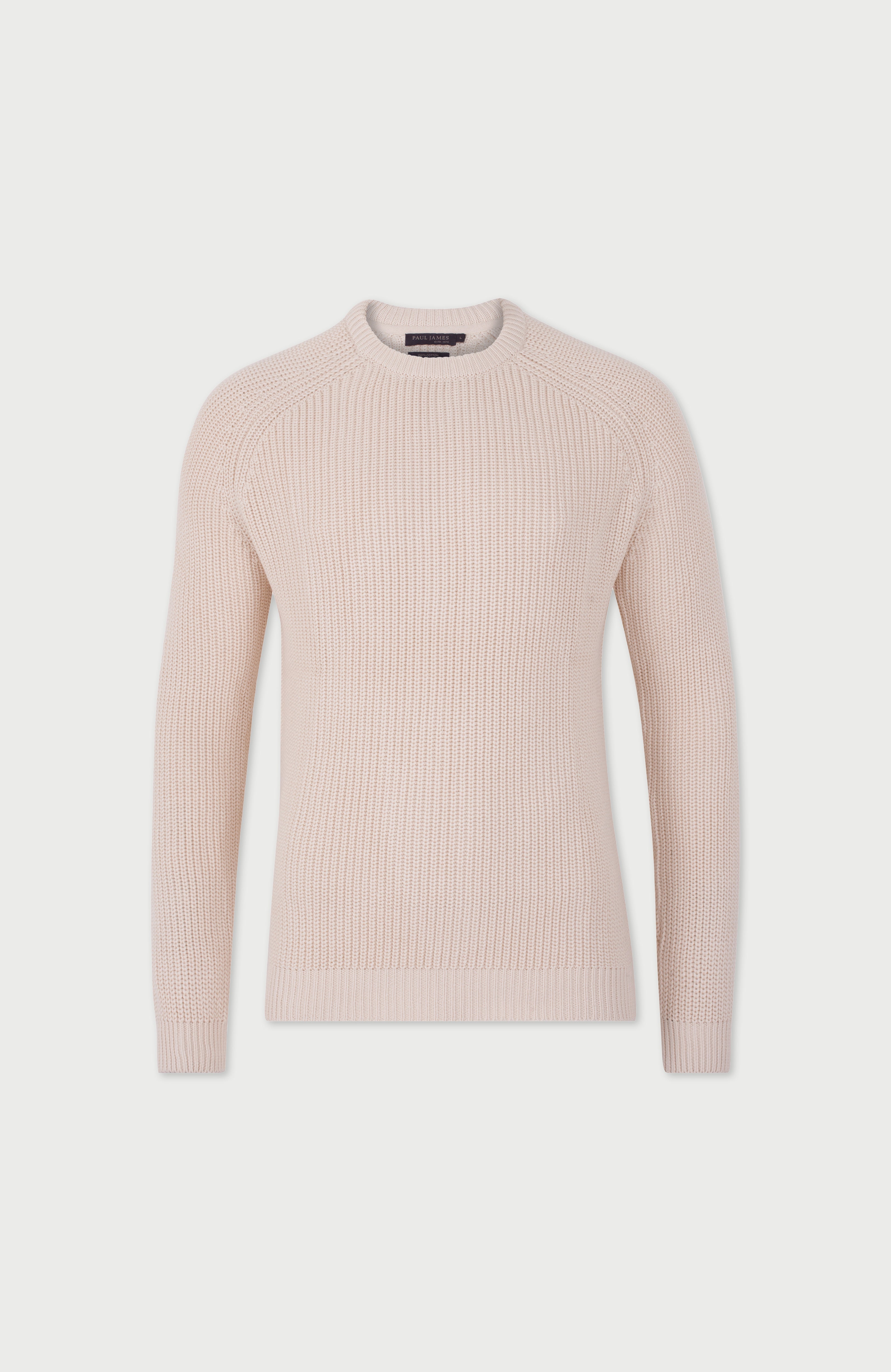 Mens Heavyweight Cotton Fisherman Rib Knit Jumper