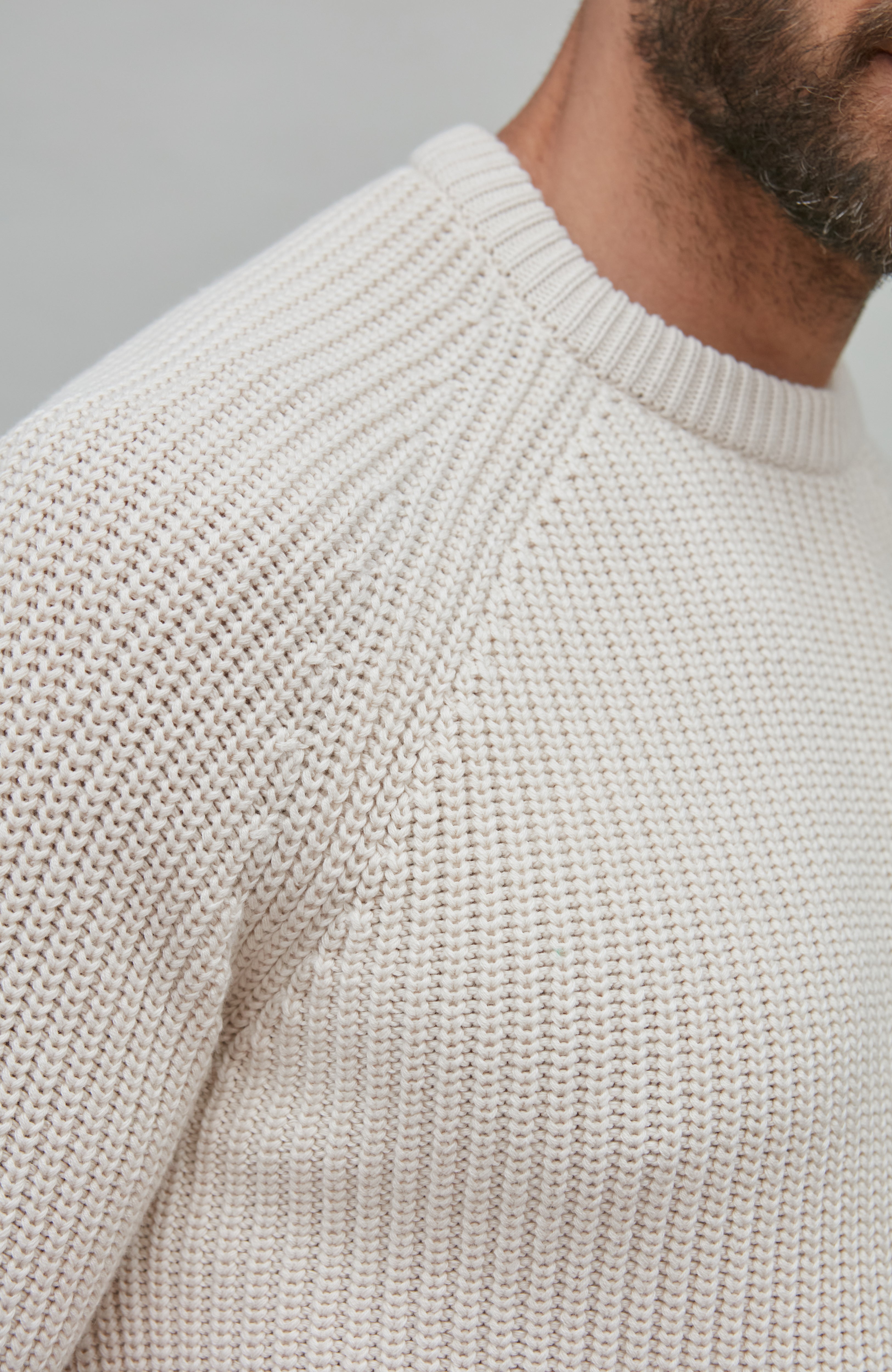 Mens Heavyweight Cotton Fisherman Rib Knit Jumper