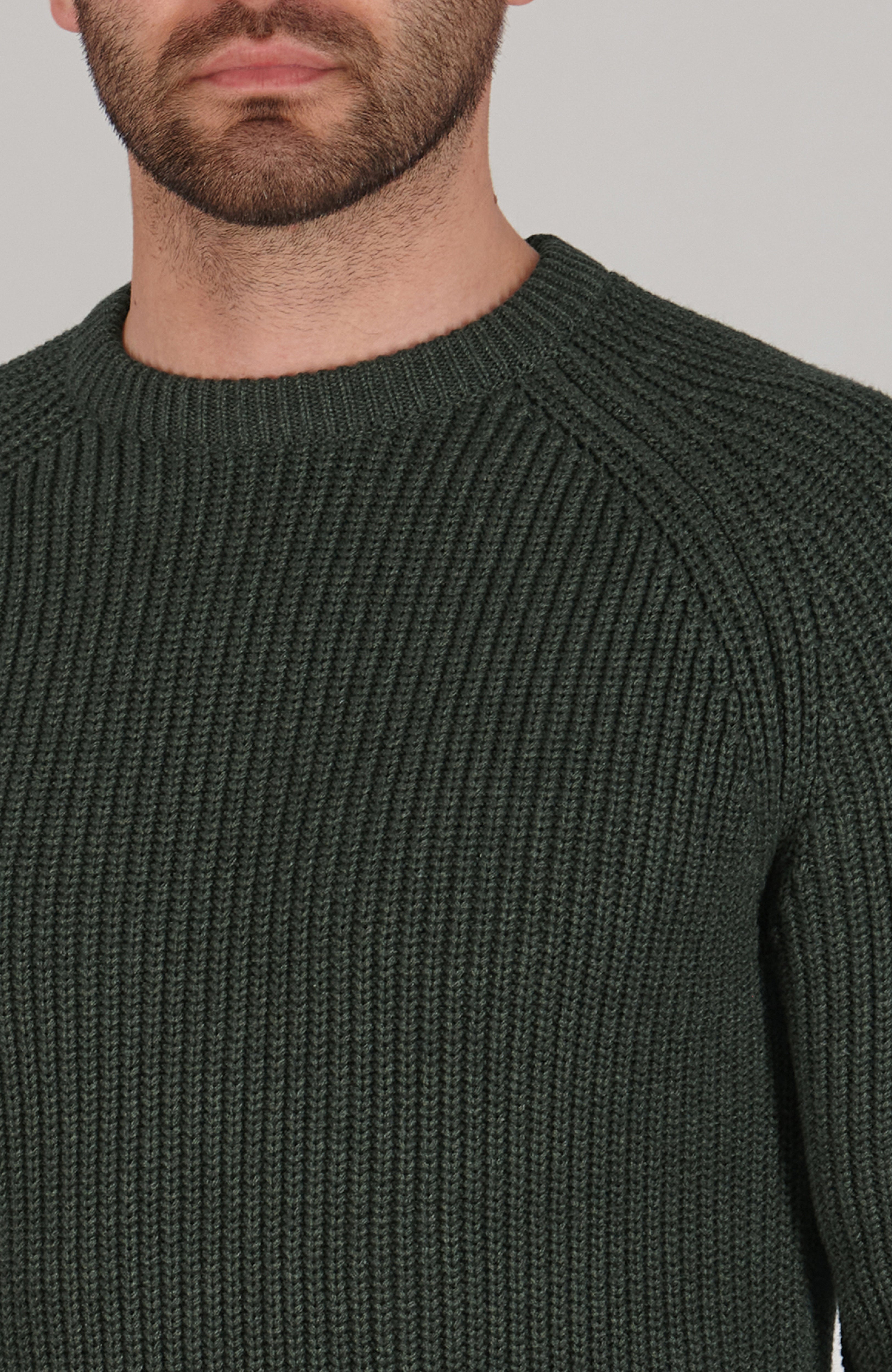 Mens Heavyweight Cotton Fisherman Rib Knit Jumper