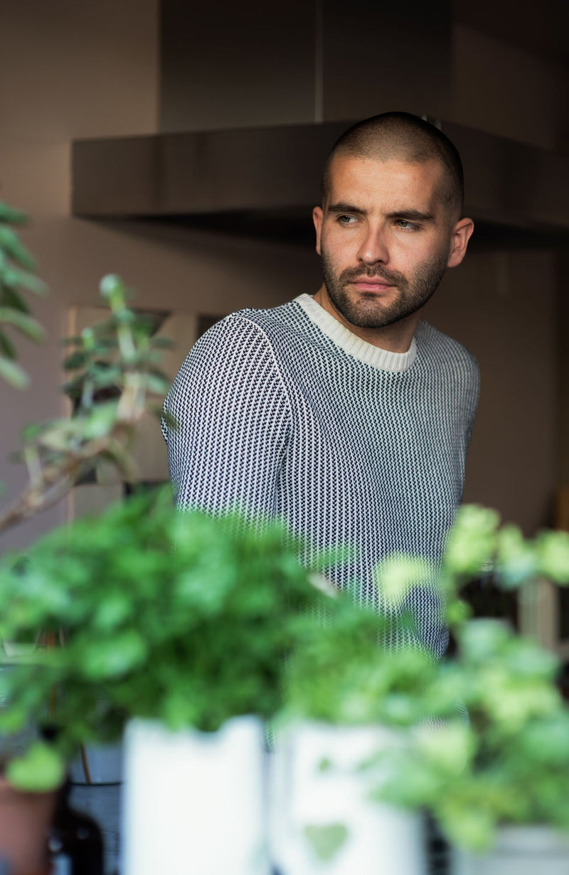 Mens Cotton Fisherman Tuck Stitch Jumper