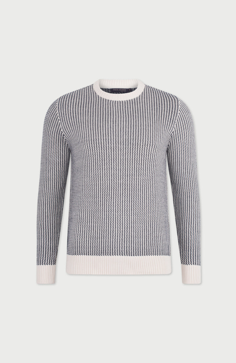 Mens Cotton Fisherman Tuck Stitch Jumper