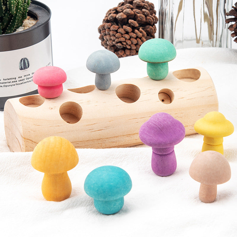 Montessori Simulation Wooden Mushroom Picking Game