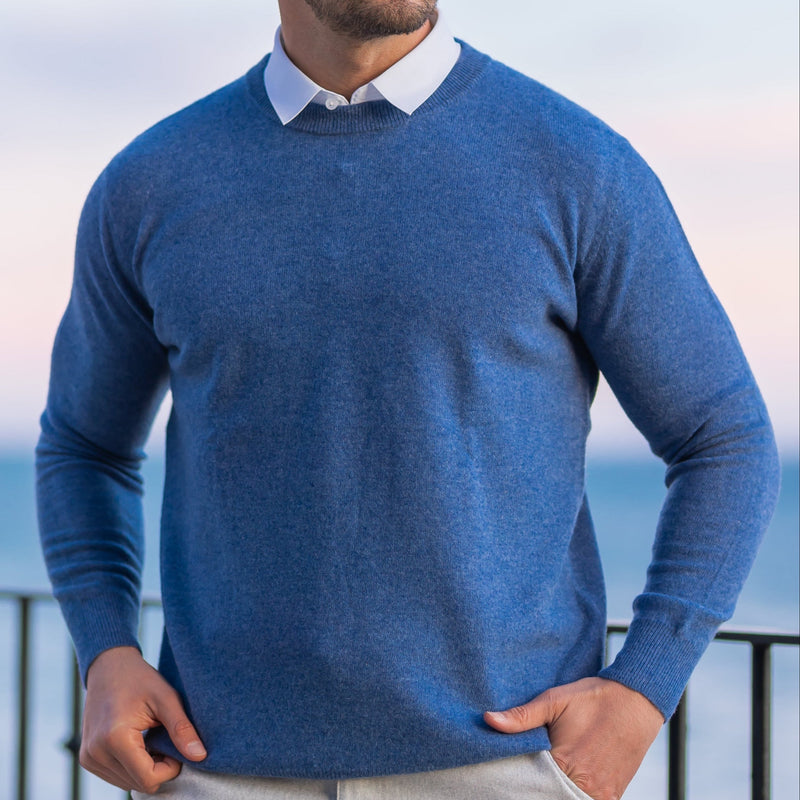 Cirano Men's Merino Crew Neck Sweater – Lightweight Knit