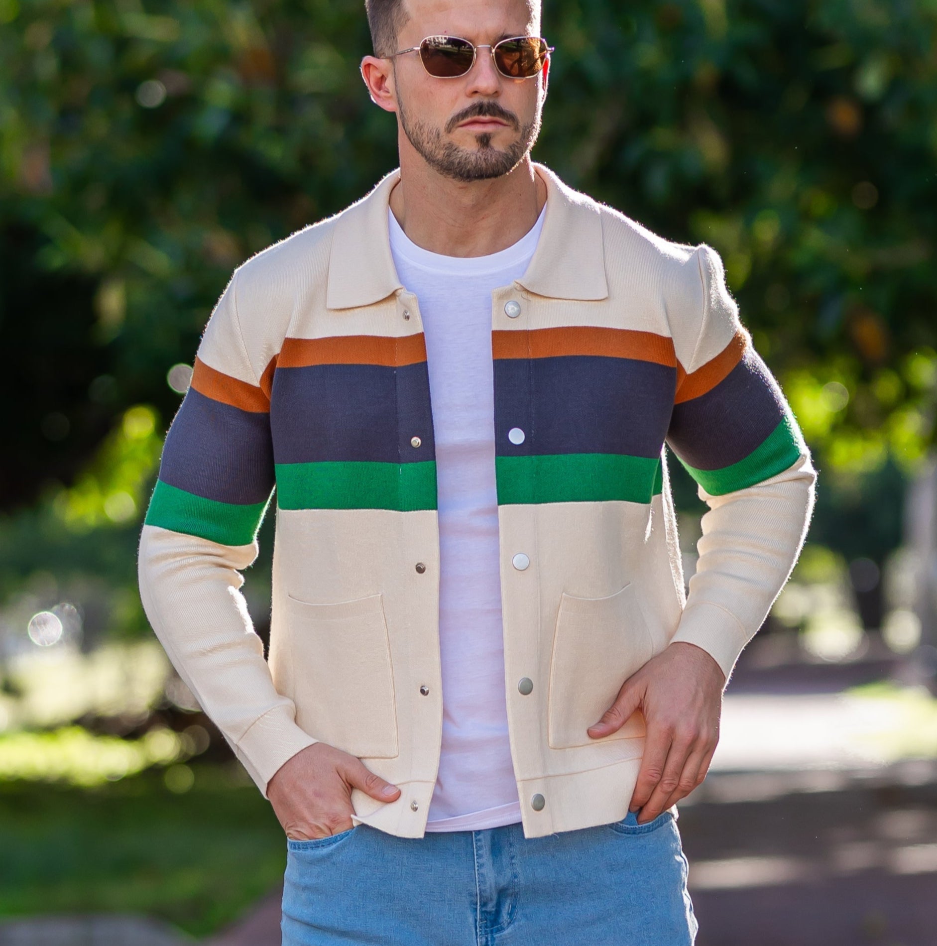Levante Men's Button-Up Knit Jacket – Smart Casual Cardigan