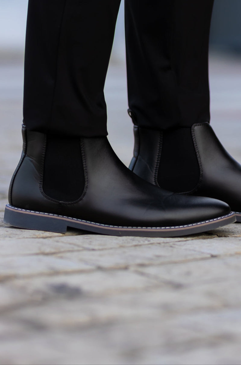 Ezzio Men's Leather Step-In Boots – Smart Casual Style