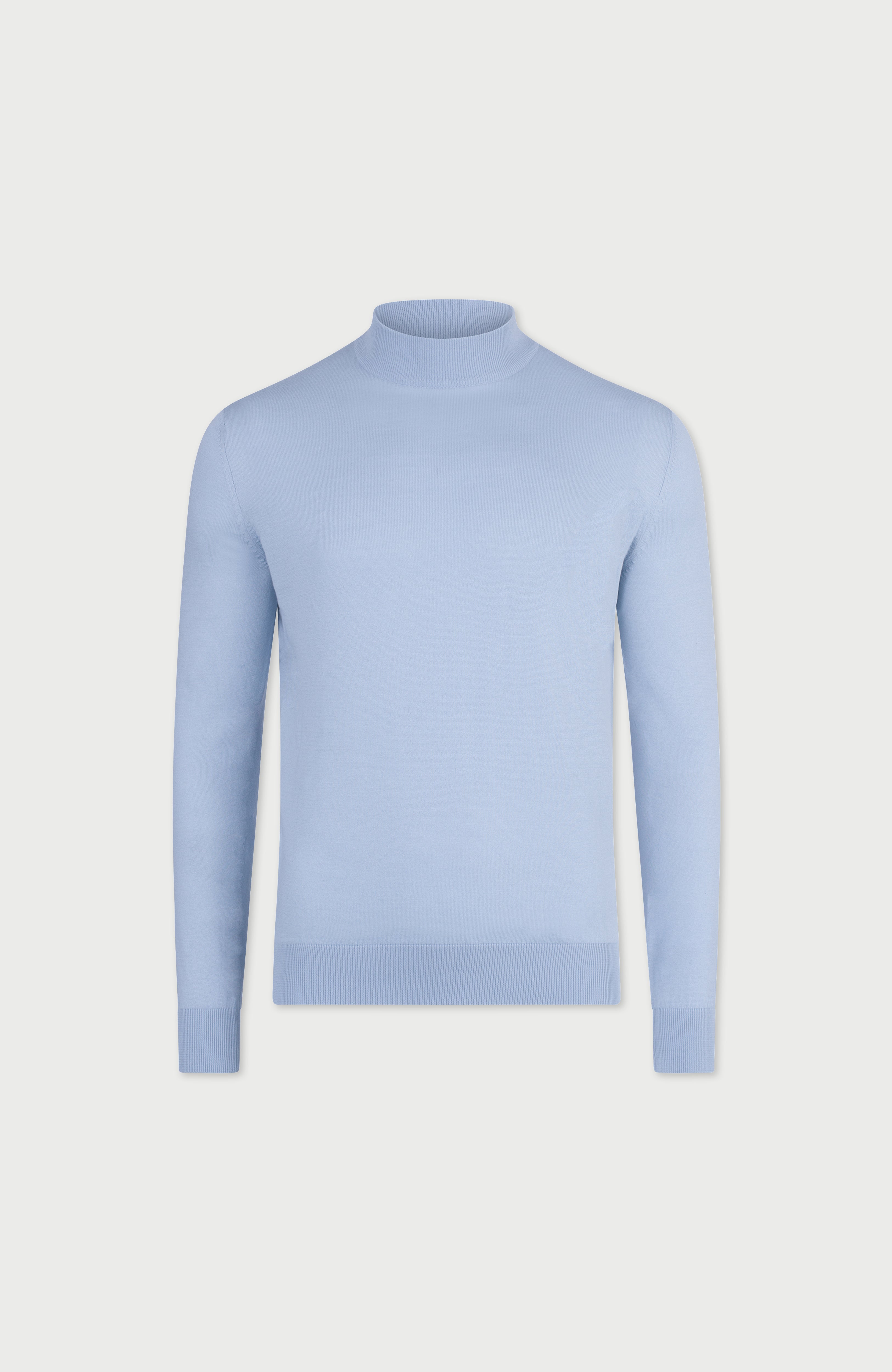 Mens Ultra Fine Cotton Mock Turtle Neck Jumper