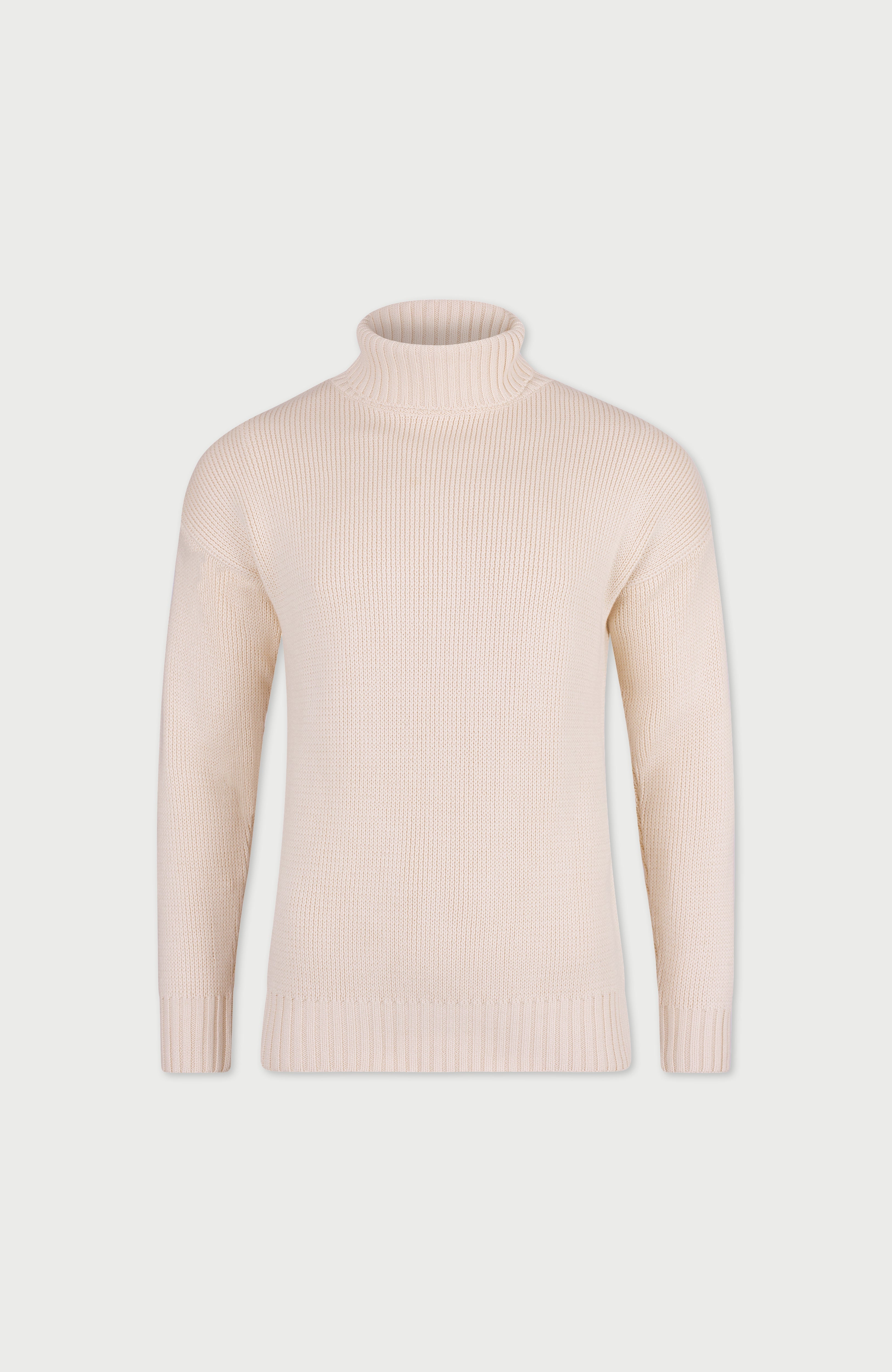 Mens Heavyweight Cotton Submariner Roll Neck Jumper