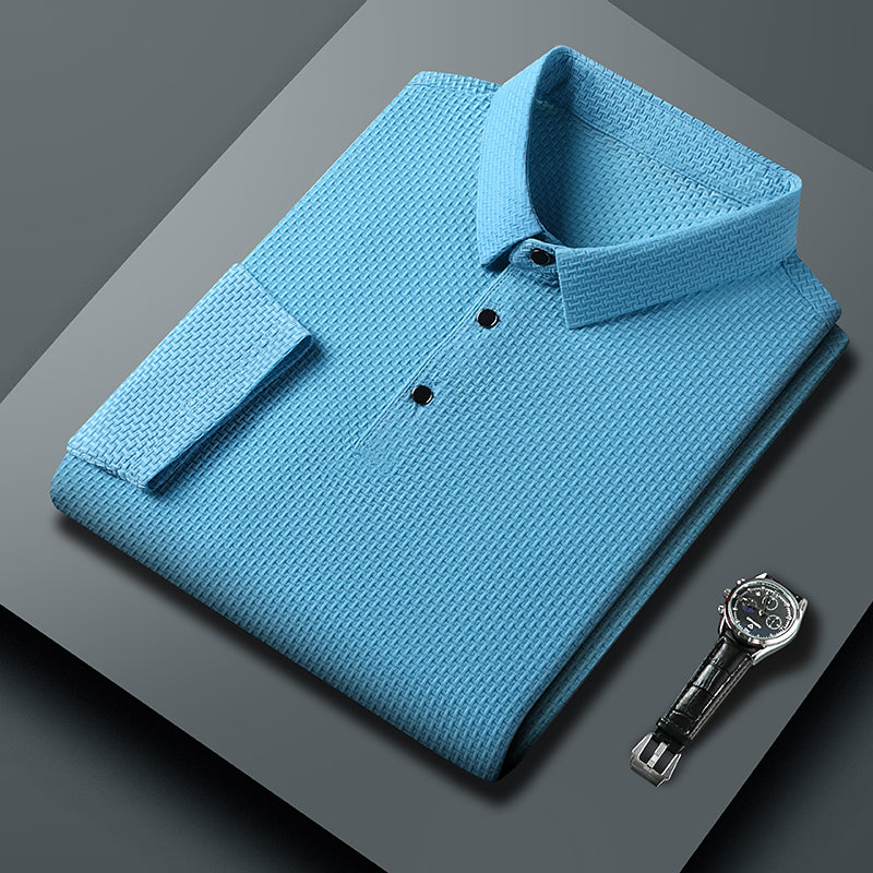 Soffice Minimale Men's Long Sleeve Polo Shirt – Slim Fit