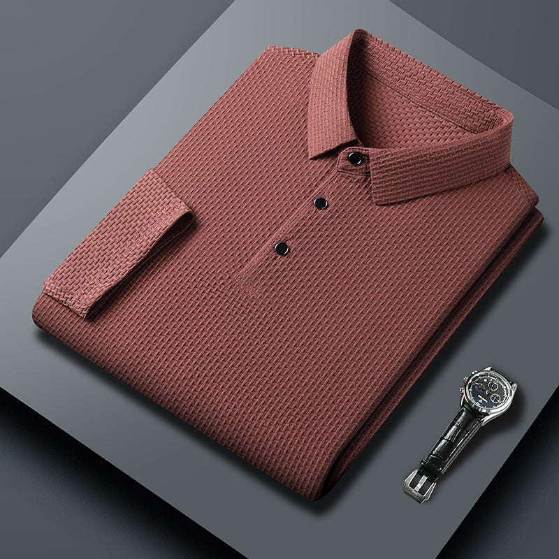Soffice Minimale Men's Long Sleeve Polo Shirt – Slim Fit