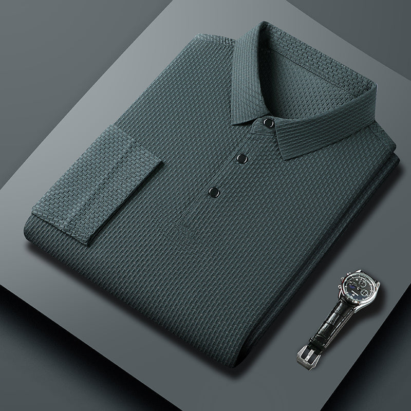 Soffice Minimale Men's Long Sleeve Polo Shirt – Slim Fit