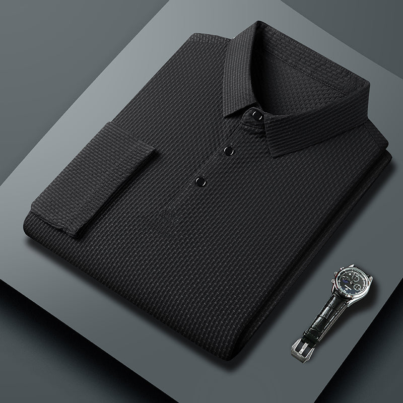 Soffice Minimale Men's Long Sleeve Polo Shirt – Slim Fit