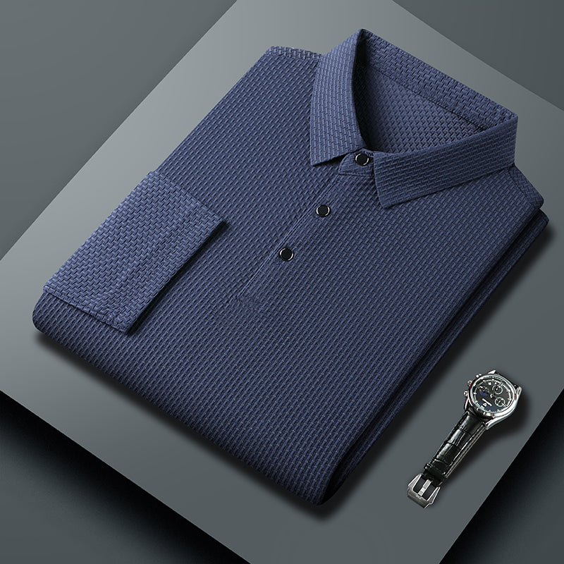 Soffice Minimale Men's Long Sleeve Polo Shirt – Slim Fit