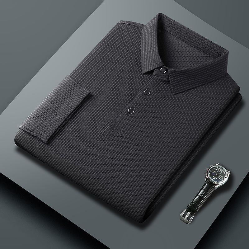 Soffice Minimale Men's Long Sleeve Polo Shirt – Slim Fit