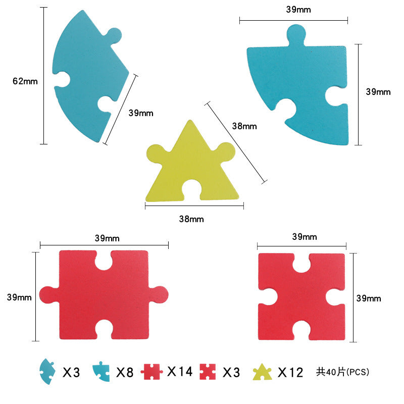 Montessori Creative Fun Puzzle for Children's Early Education with Geometric Shapes – Numbers and Letters