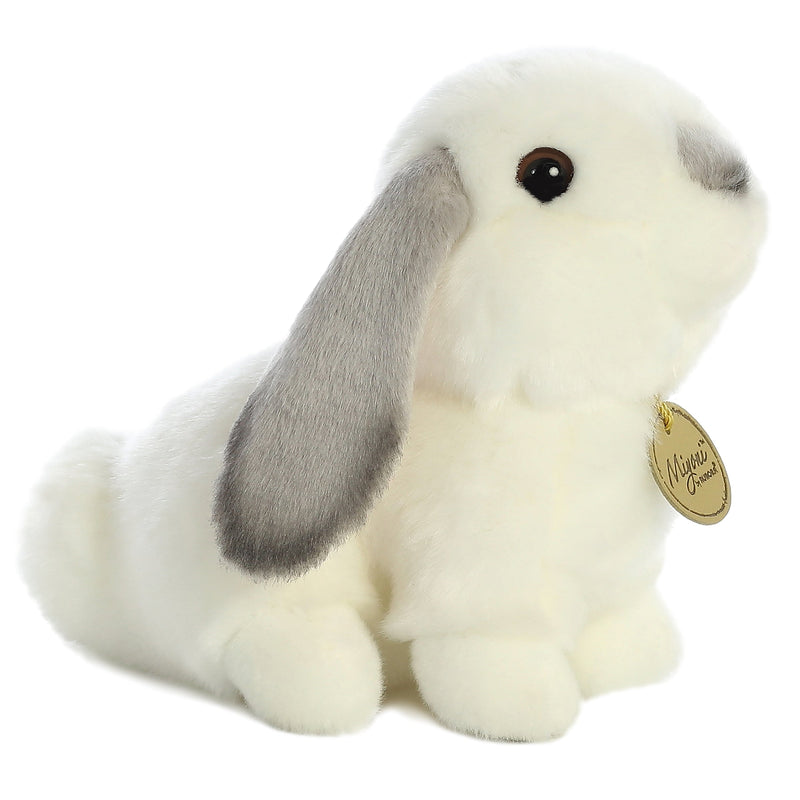 Miyoni Lop Eared Rabbit Grey Ears Plush Toy, 8 in
