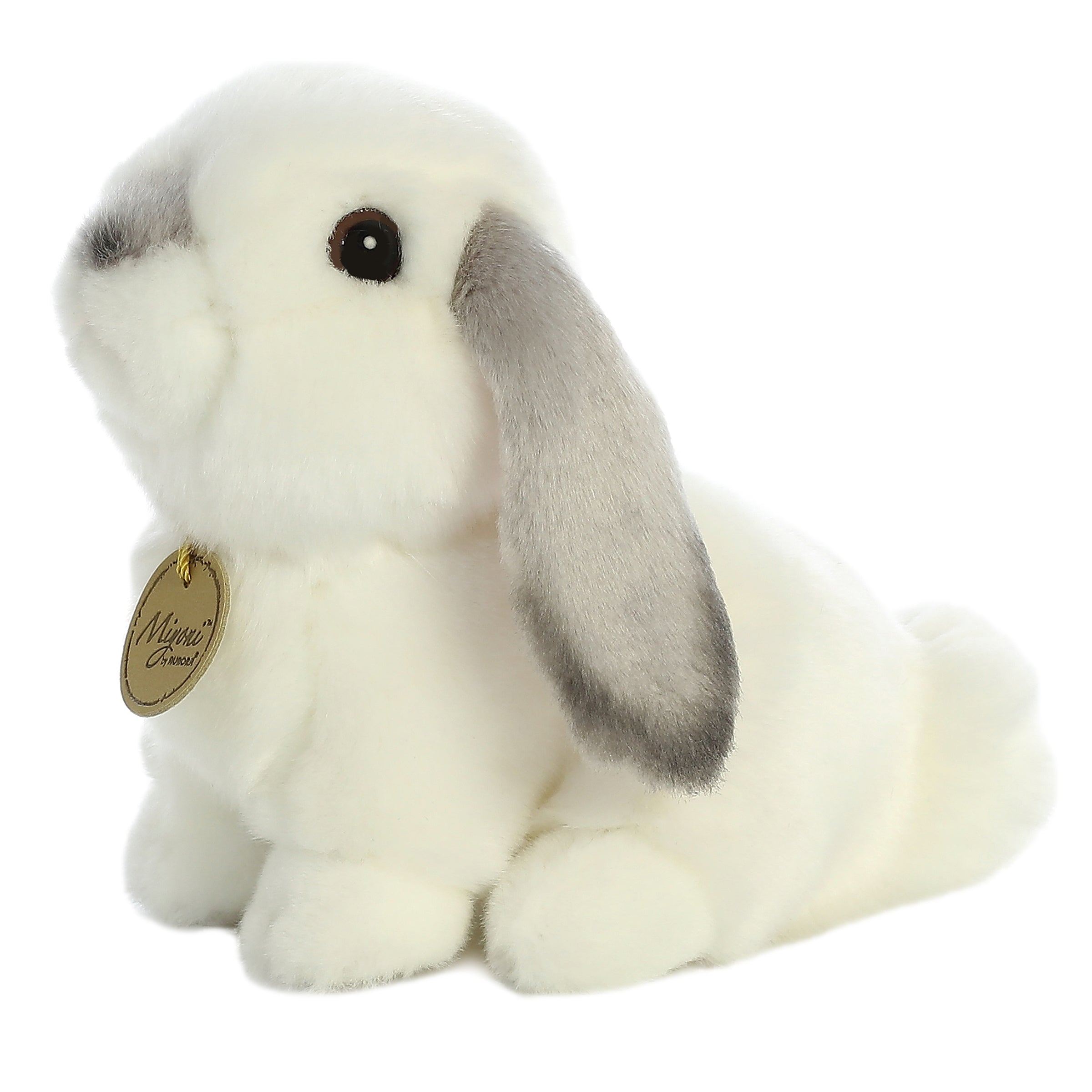 Miyoni Lop Eared Rabbit Grey Ears Plush Toy, 8 in
