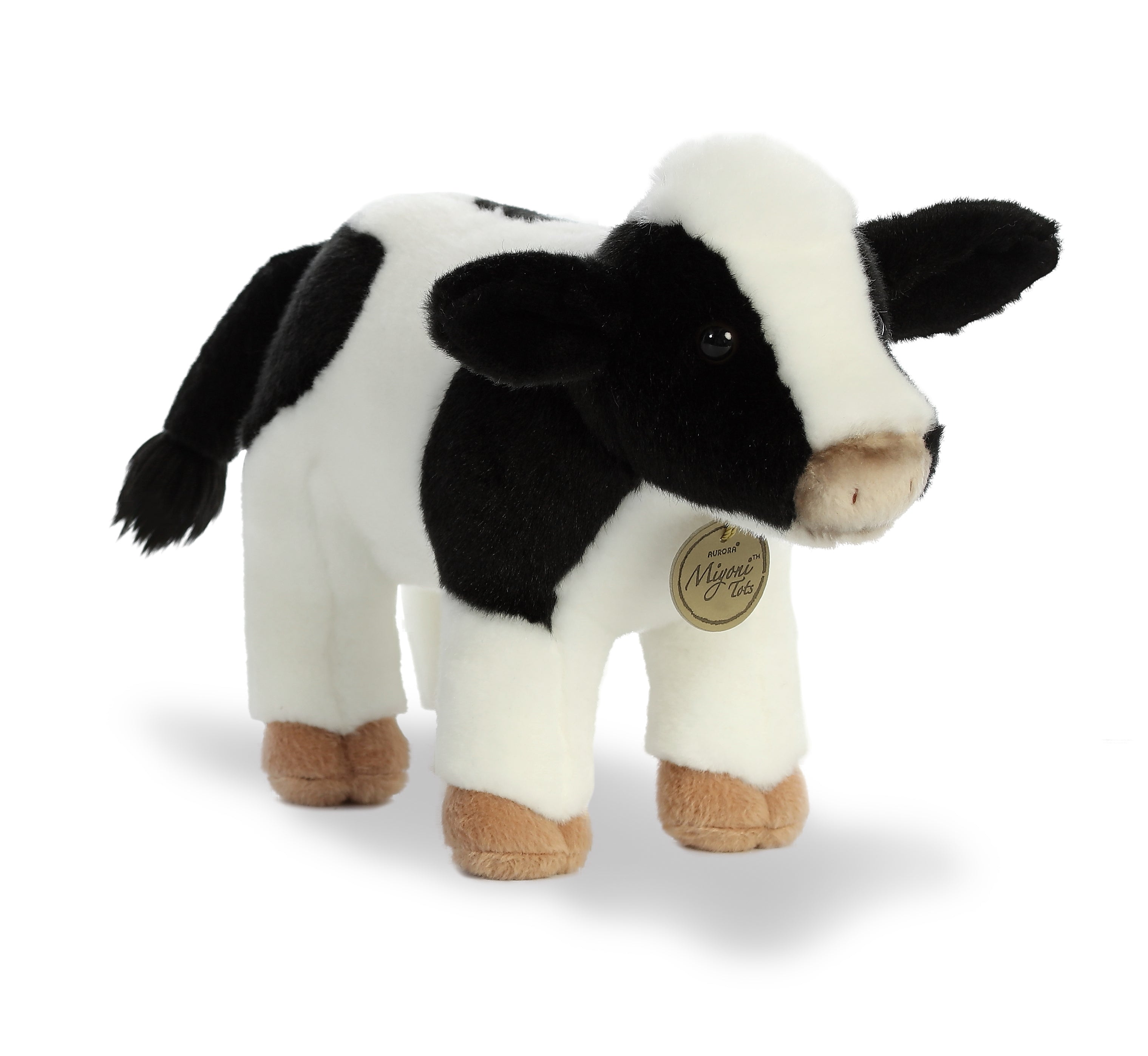 Miyoni Tots Holstein Calf Plush Toy Stuffed Animal, 11 in
