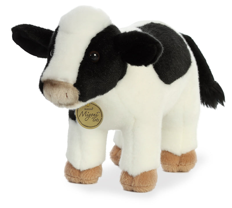 Miyoni Tots Holstein Calf Plush Toy Stuffed Animal, 11 in