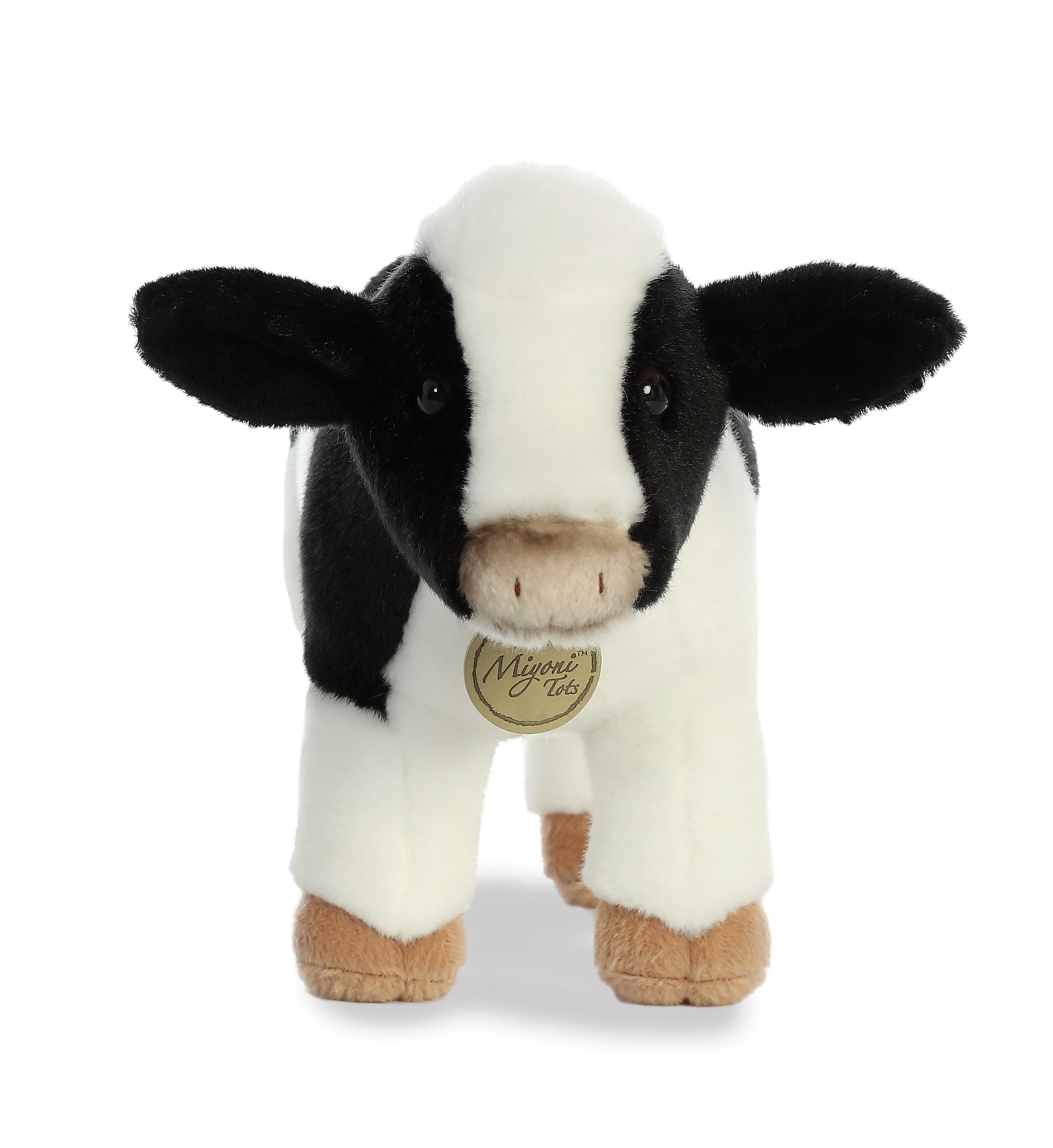 Miyoni Tots Holstein Calf Plush Toy Stuffed Animal, 11 in