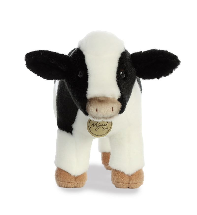 Miyoni Tots Holstein Calf Plush Toy Stuffed Animal, 11 in