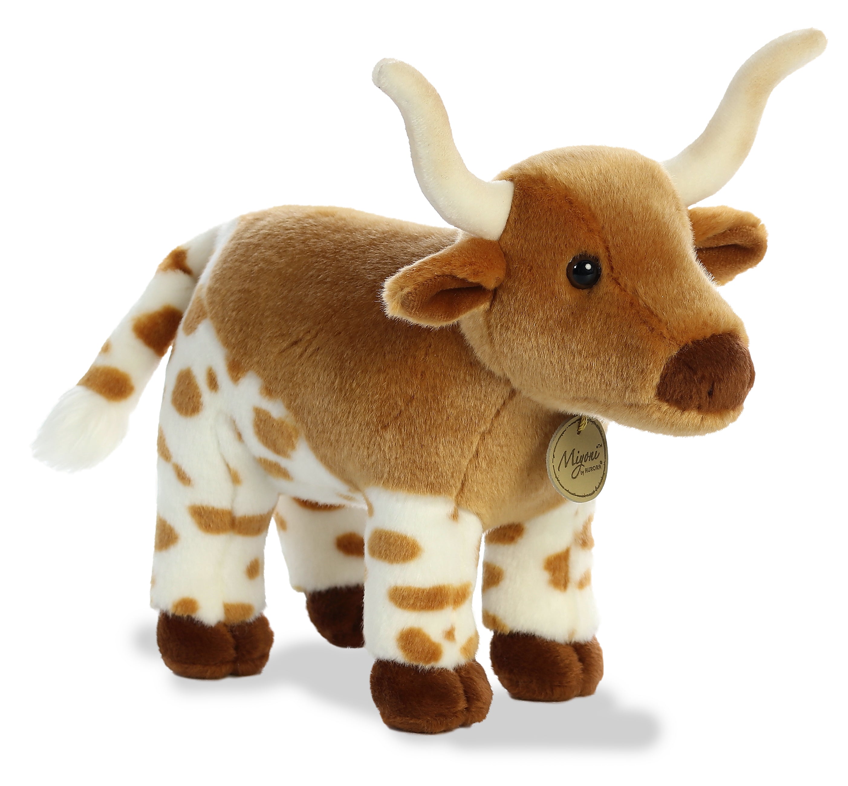 Miyoni Longhorn Plush Toy Stuffed Animal, 11 in