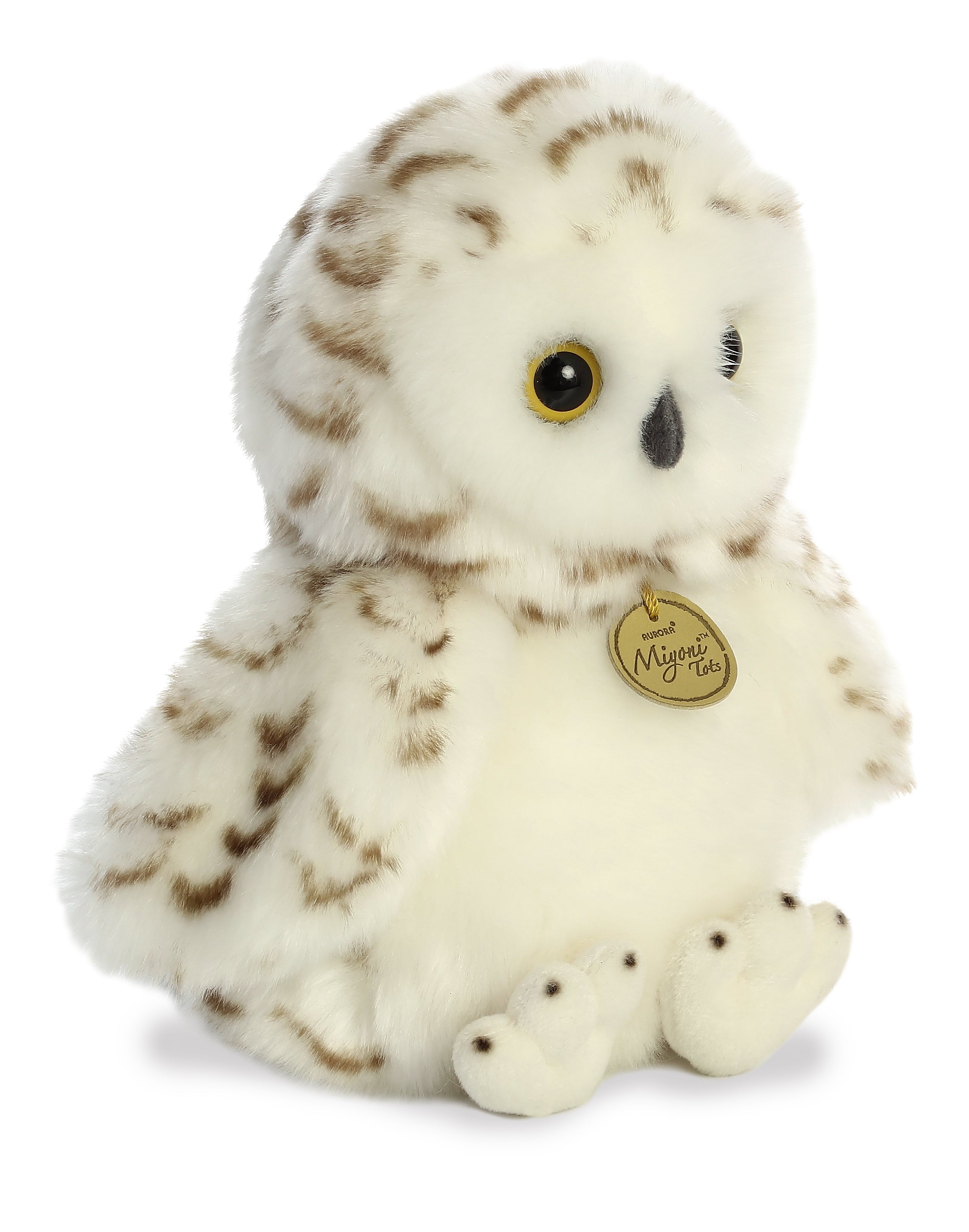 Miyoni Tots Snowy Owlet Plush Toy Stuffed Animal, 10 in
