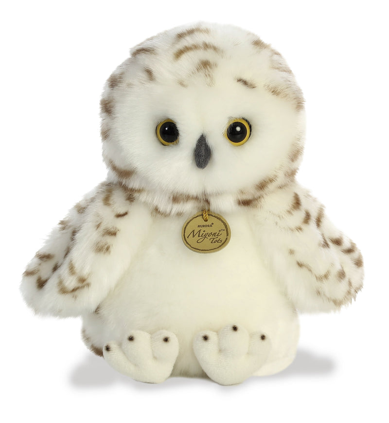 Miyoni Tots Snowy Owlet Plush Toy Stuffed Animal, 10 in