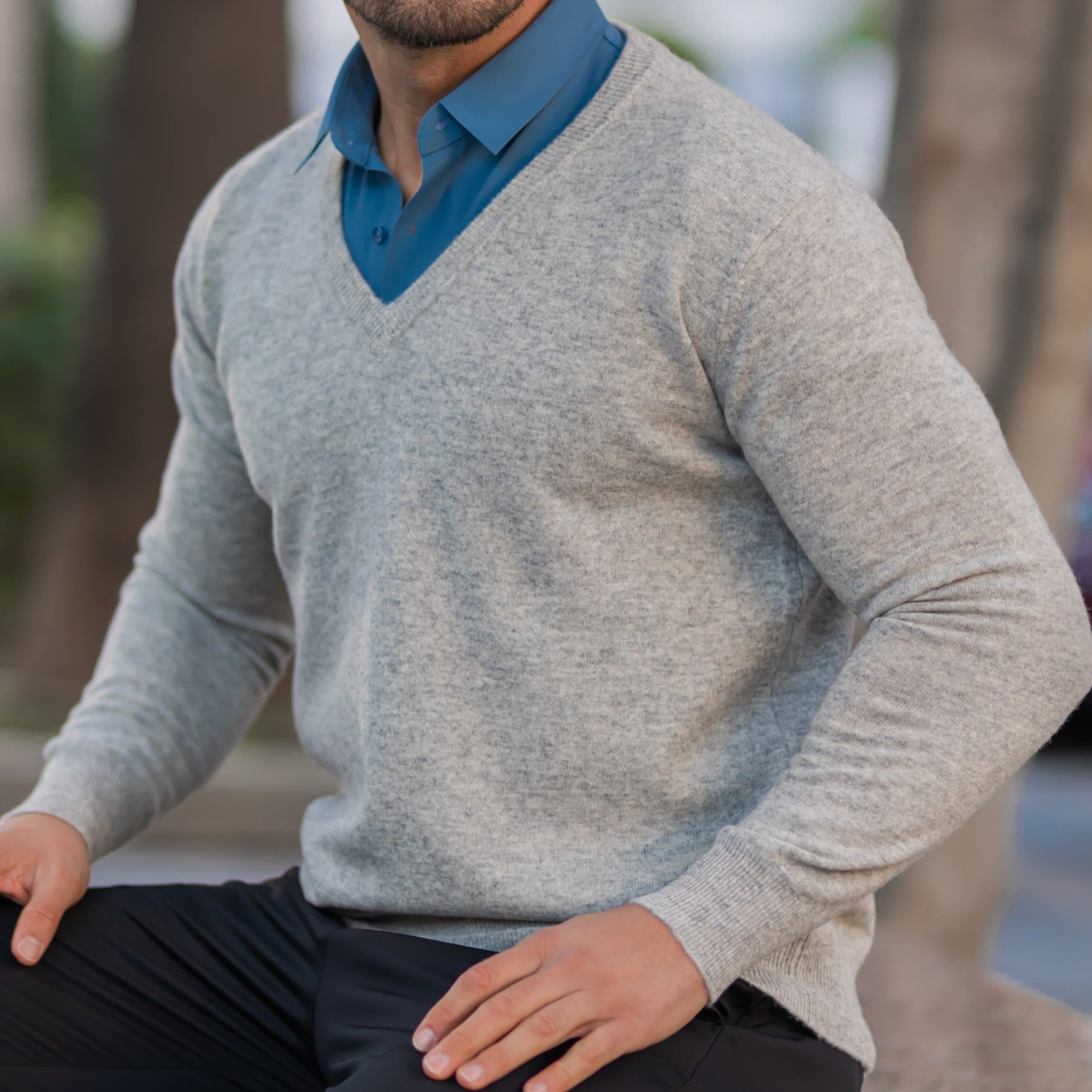 Aria Men's Merino Wool Sweater – Classic Lightweight Knit