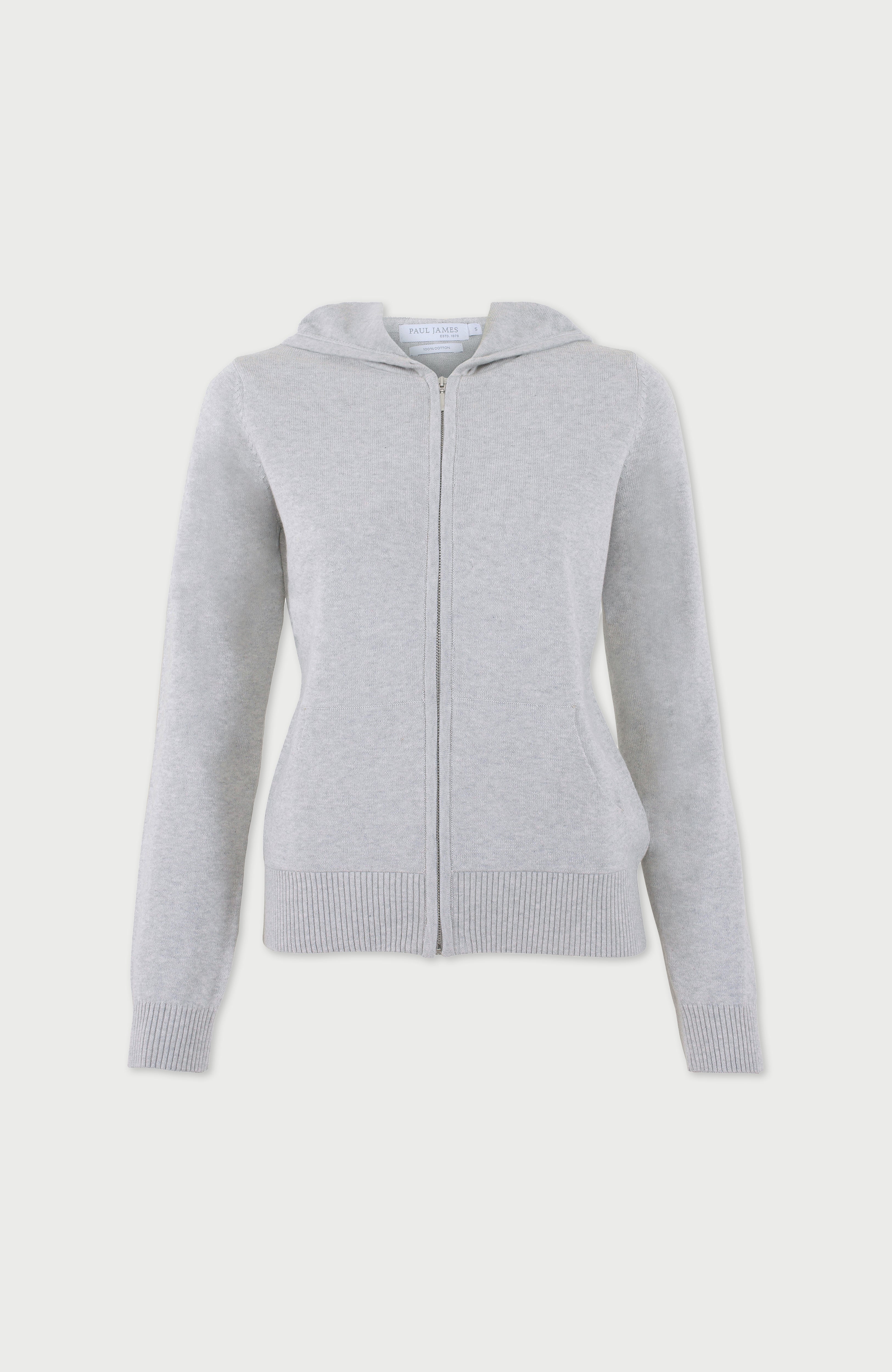 Womens Lightweight Cotton Zip Through Hoodie