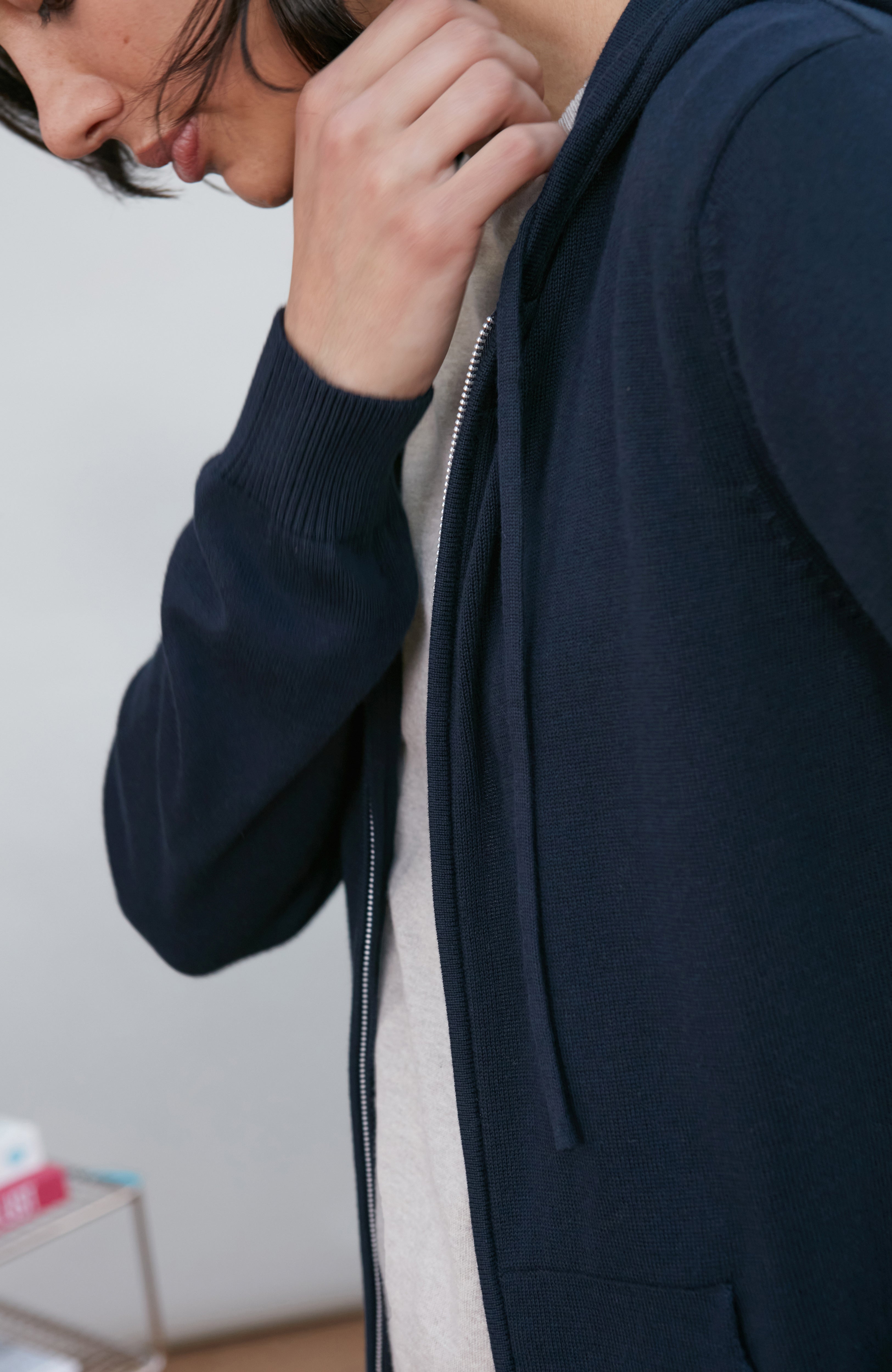Womens Lightweight Cotton Zip Through Hoodie