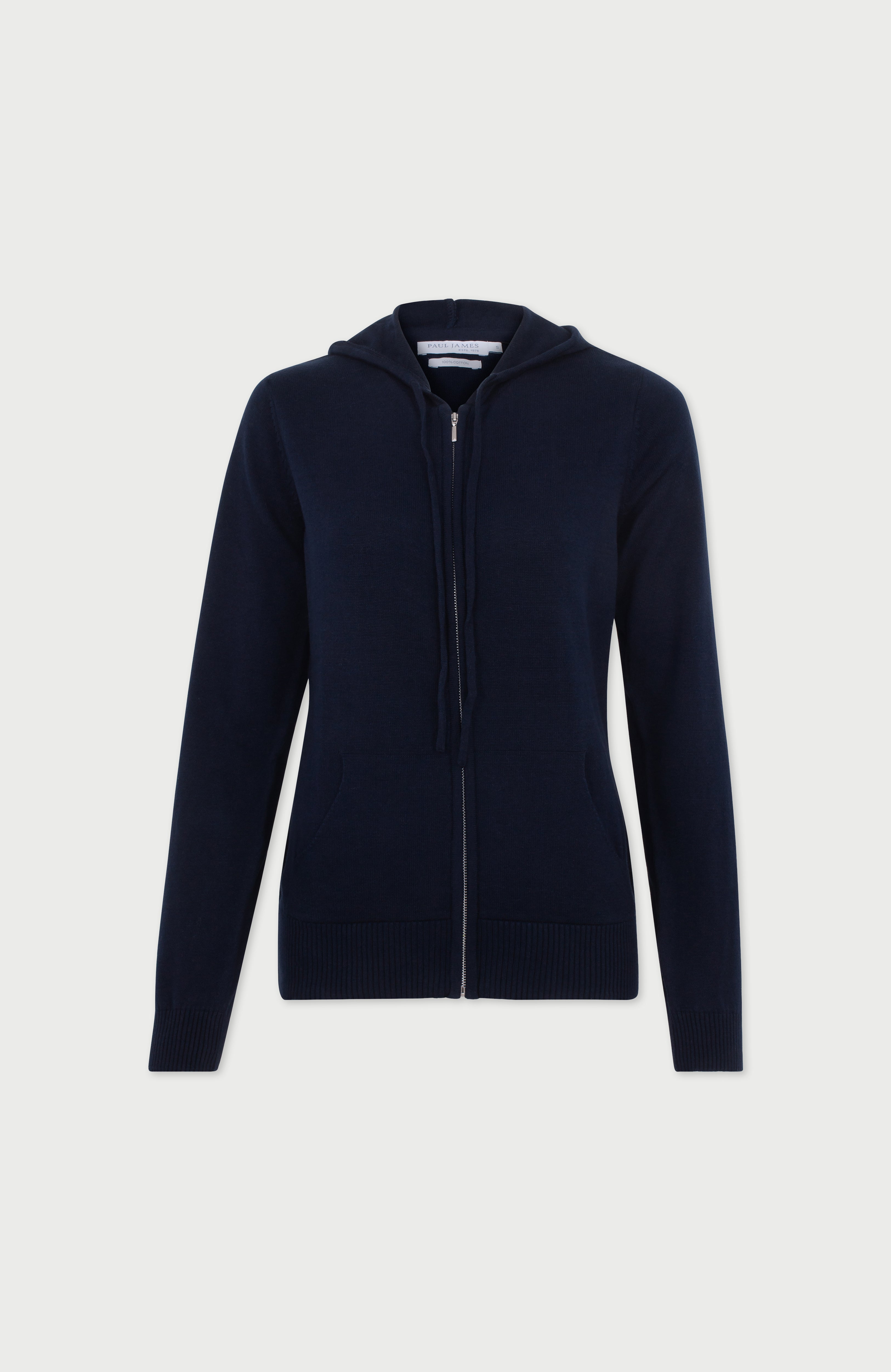 Womens Lightweight Cotton Zip Through Hoodie