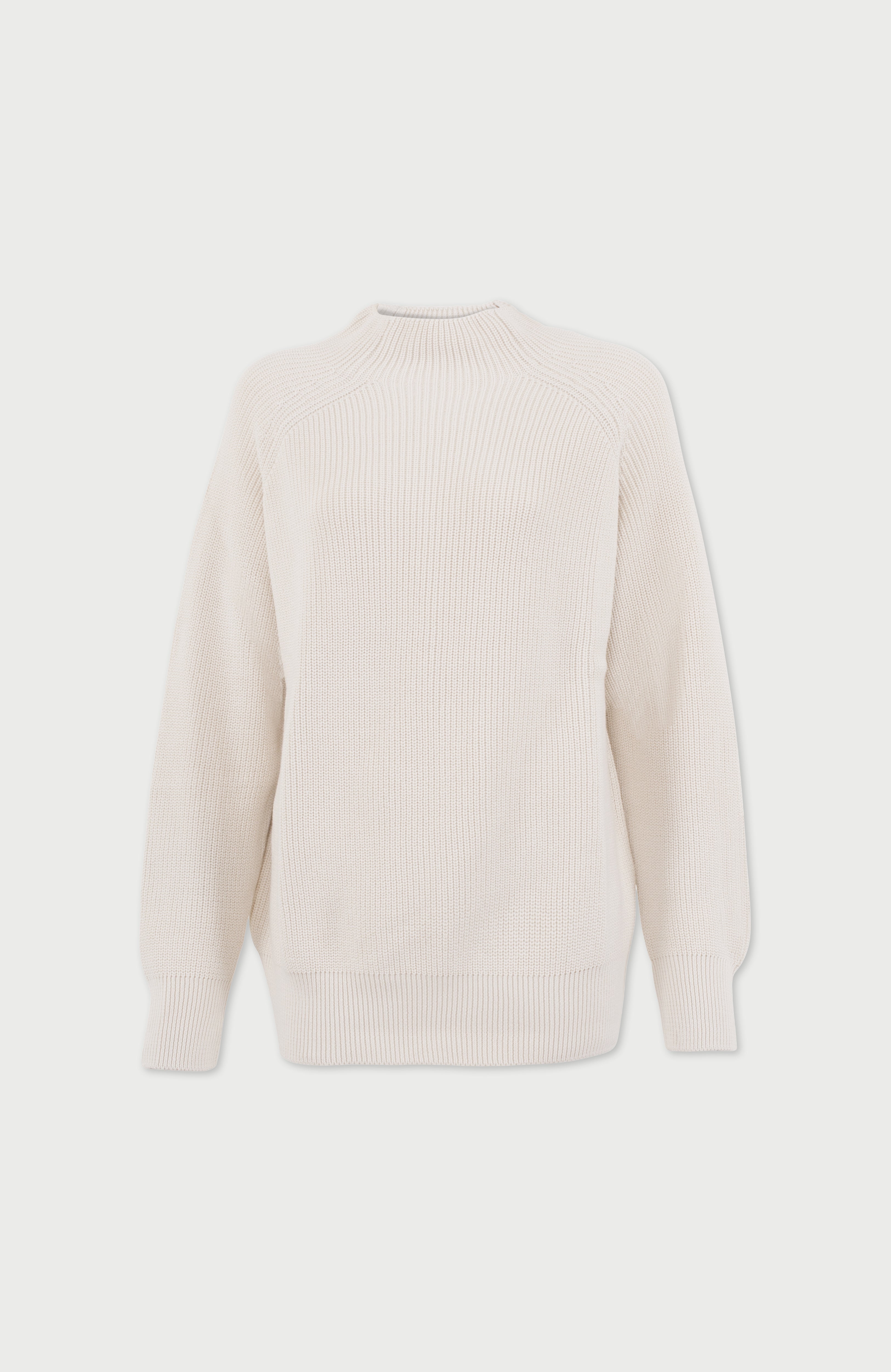 Womens Pure Cotton High Neck Raglan Jumper
