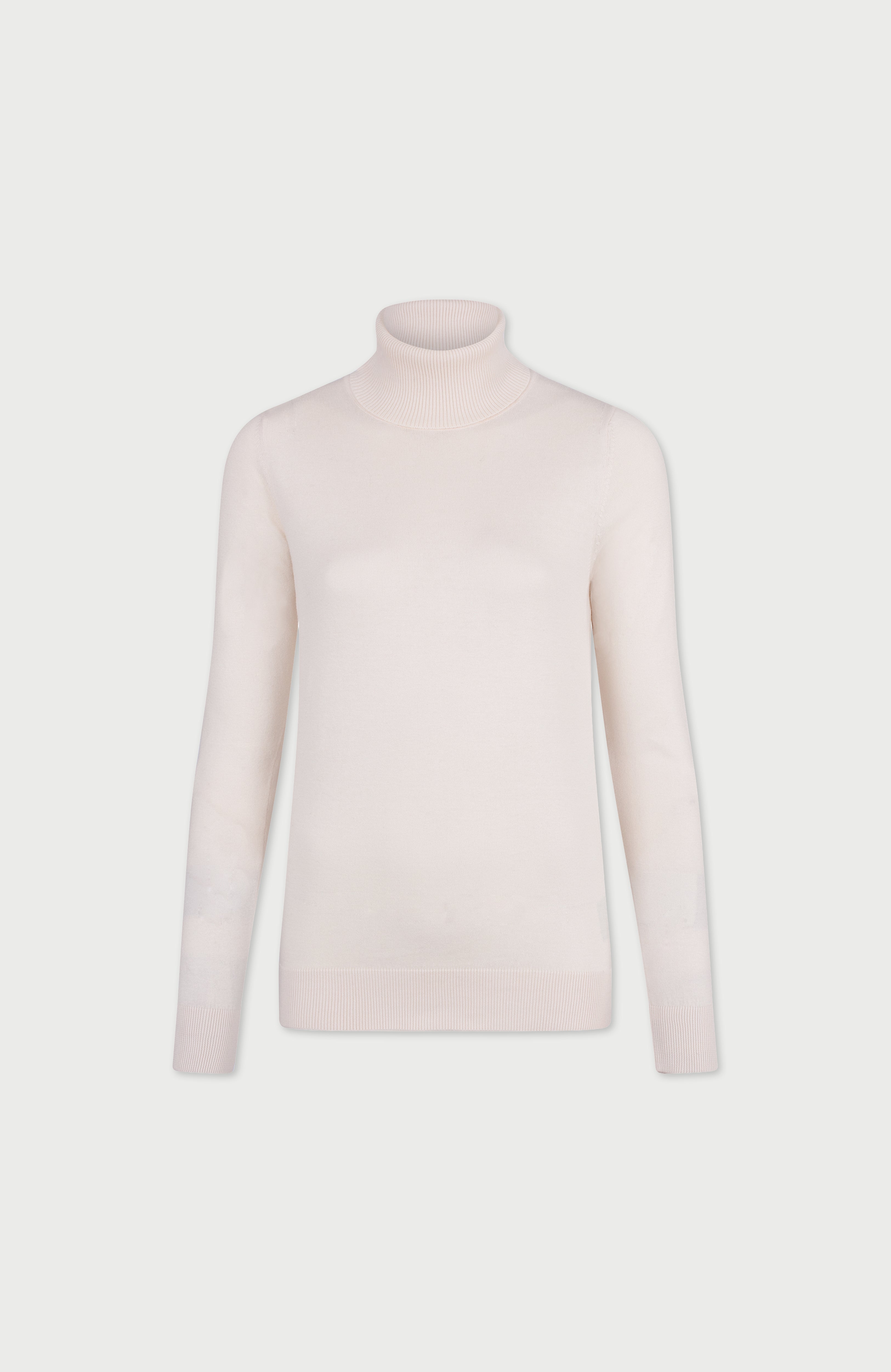 Womens Ultra Fine Cotton Roll Neck Long Sleeve Jumper