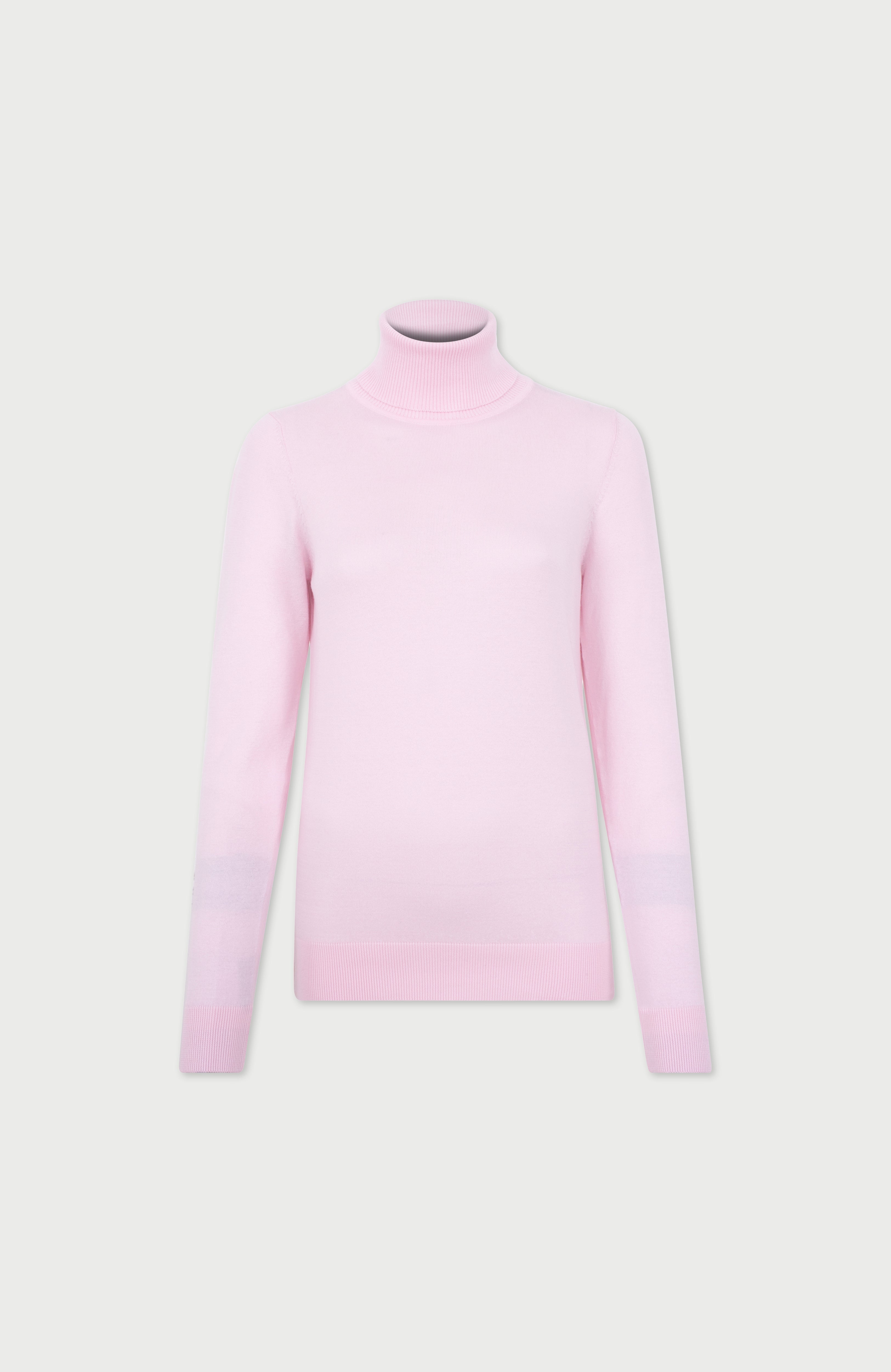Womens Ultra Fine Cotton Roll Neck Long Sleeve Jumper