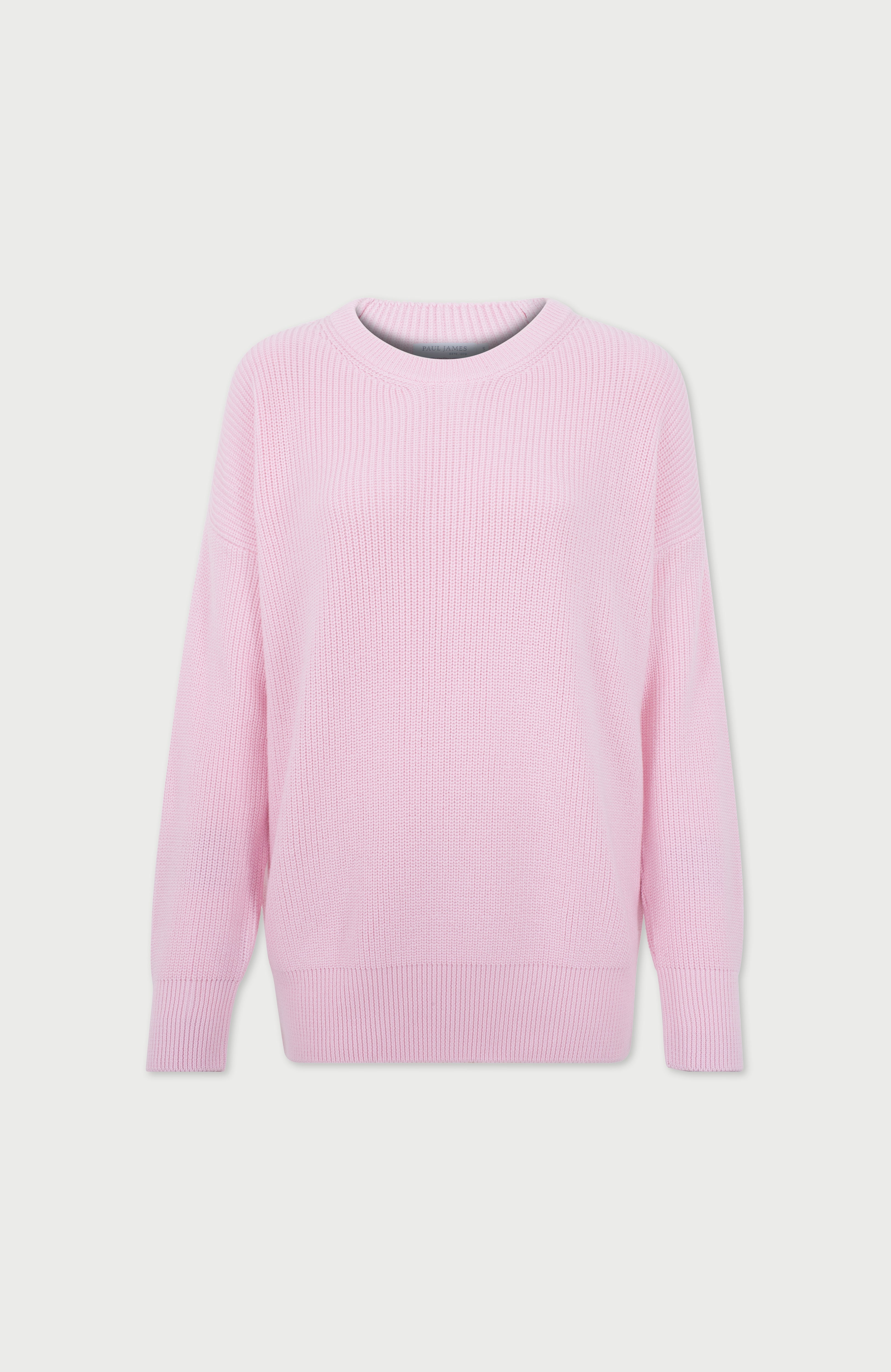 Womens Cotton Ribbed Crew Neck Jumper