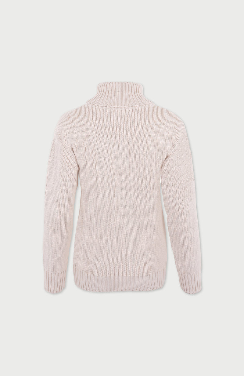 Womens Pure Cotton Heavyweight Submariner Roll Neck Jumper