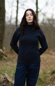 Womens Pure Cotton Heavyweight Submariner Roll Neck Jumper