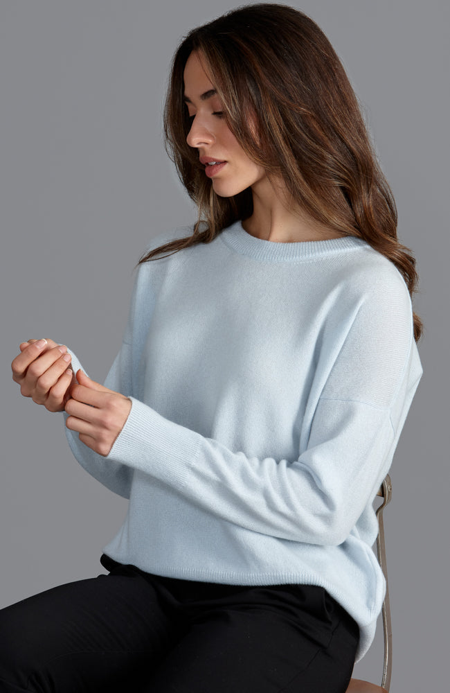 Womens 100% Cashmere Crew Neck Jumper
